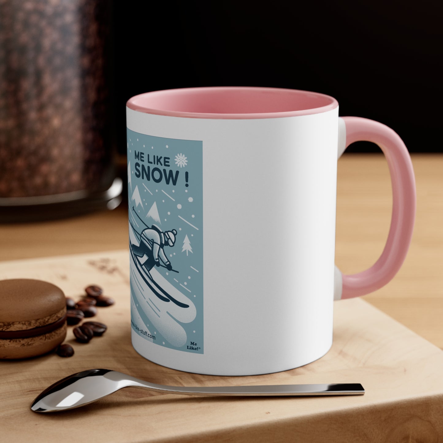 Accent Coffee Mug, 11oz - Me Like Snow! (Ski #2)
