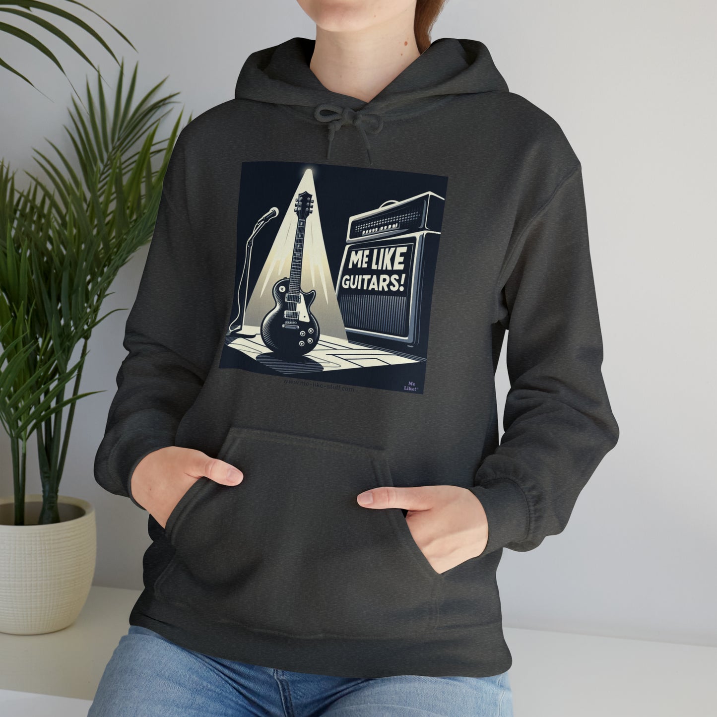 Unisex Heavy Blend™ Hooded Sweatshirt - Me Like Guitars! (Electric #1)