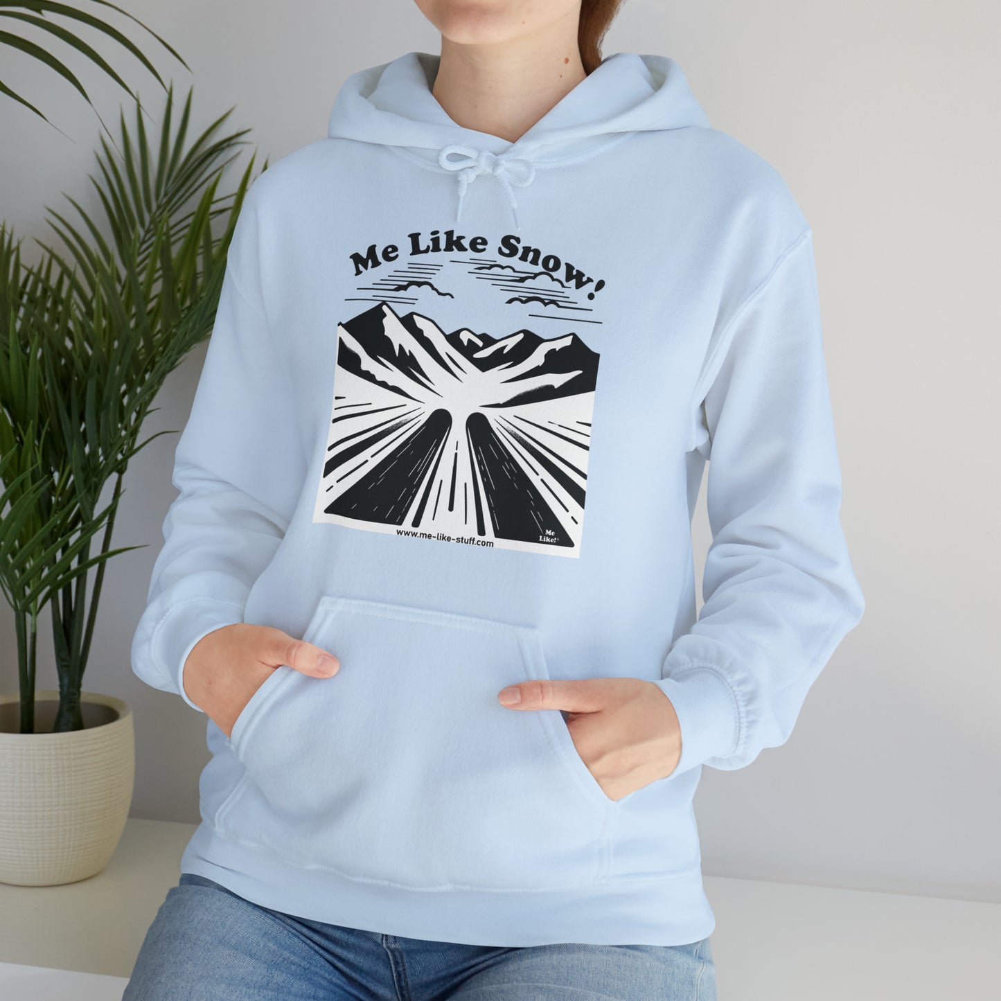 Unisex Heavy Blend™ Hooded Sweatshirt - Me Like Snow! (Ski #1)