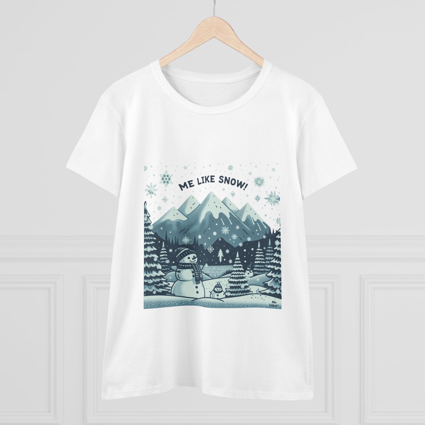 Me Like Snow! - Women's Heavy Cotton Tee - (Snowman #1)