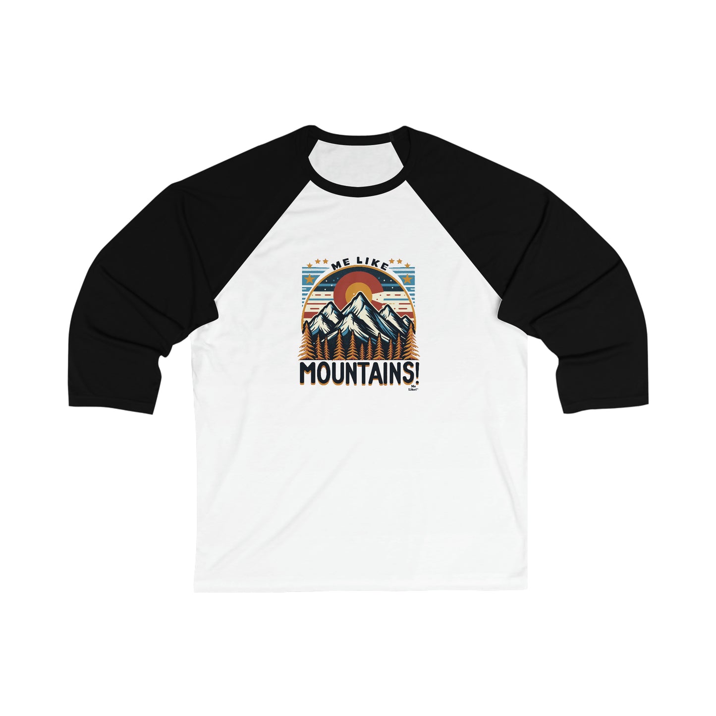 Me Like Mountains! - Unisex 3\4 Sleeve Baseball Tee - (Mountains #5)