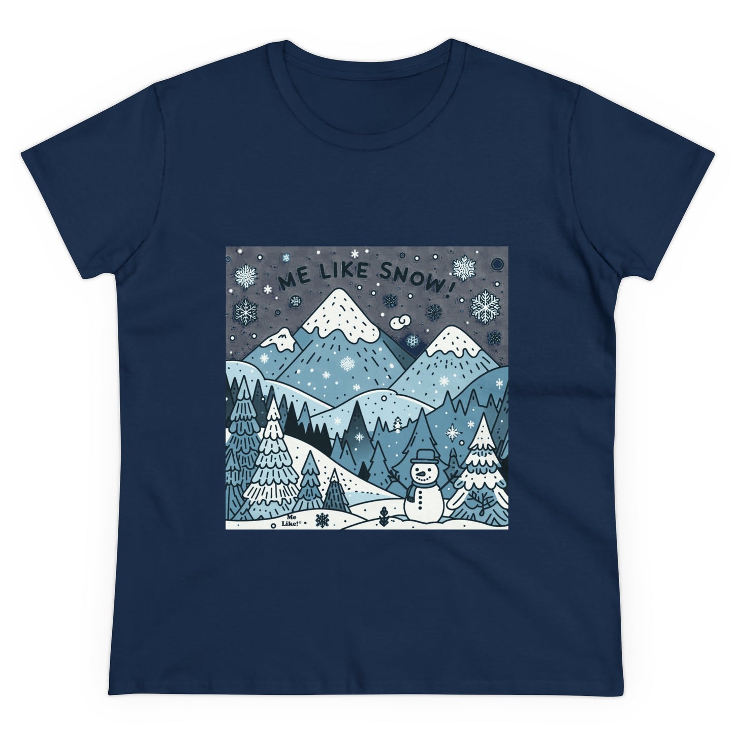 Me Like Snow! - Women's Heavy Cotton Tee - (Snowman #2)