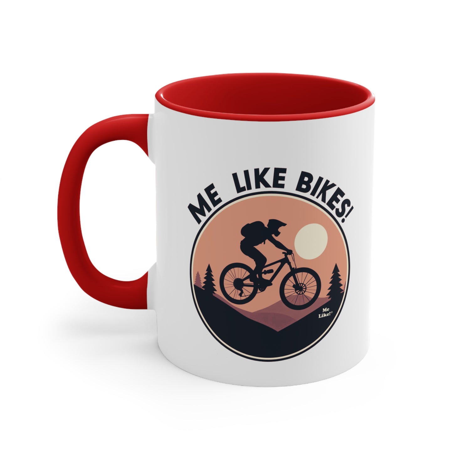 Me Like Bikes! - Accent Coffee Mug, 11oz - (Mountain Bike #3)