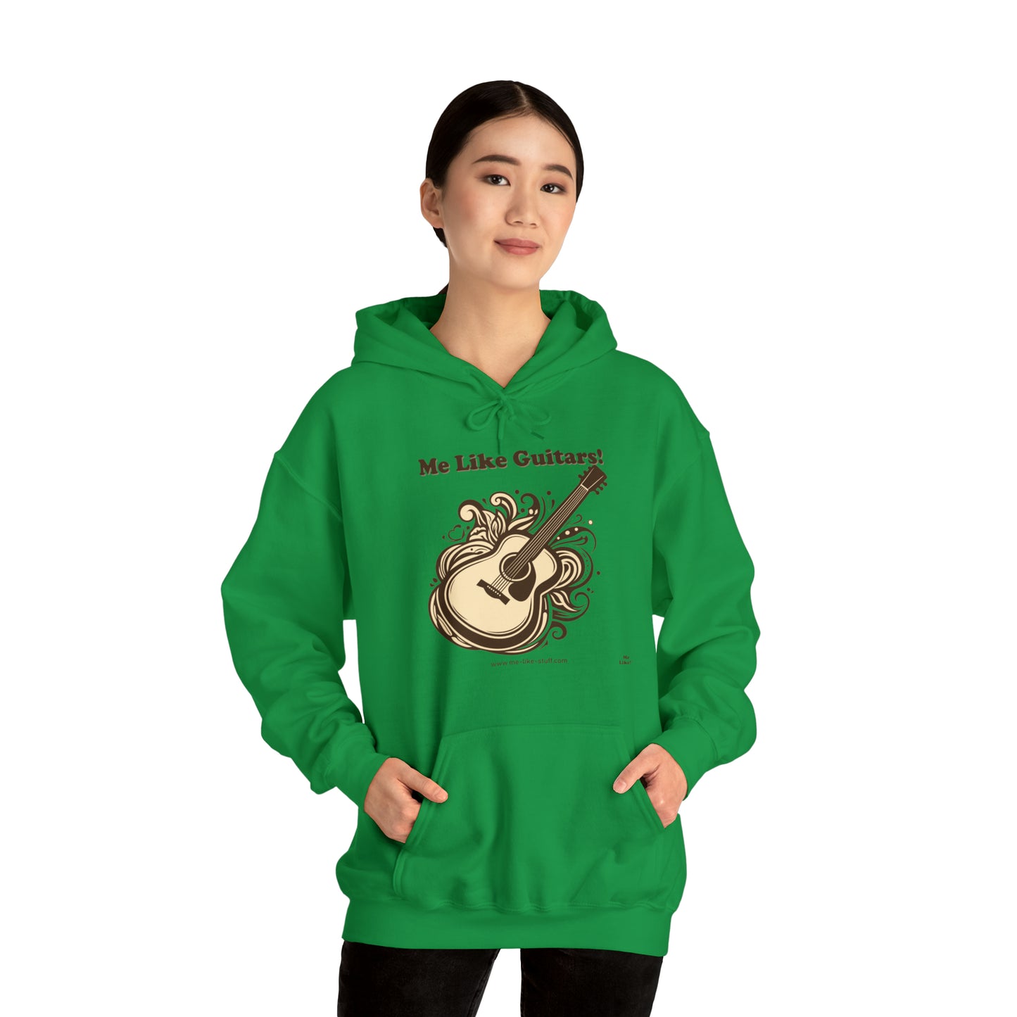 Unisex Heavy Blend™ Hooded Sweatshirt - Me Like Guitars! (Acoustic #1)