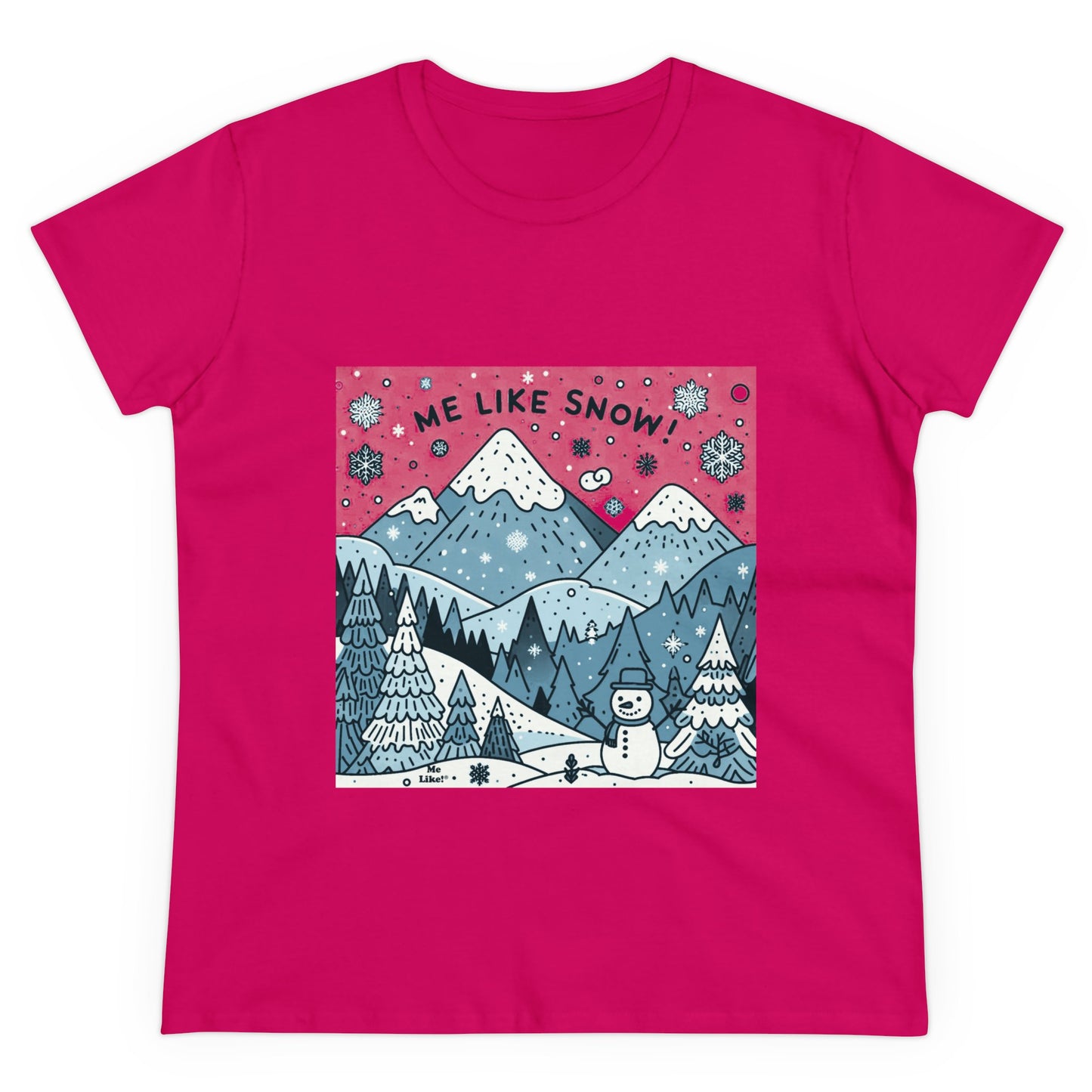 Me Like Snow! - Women's Heavy Cotton Tee - (Snowman #2)
