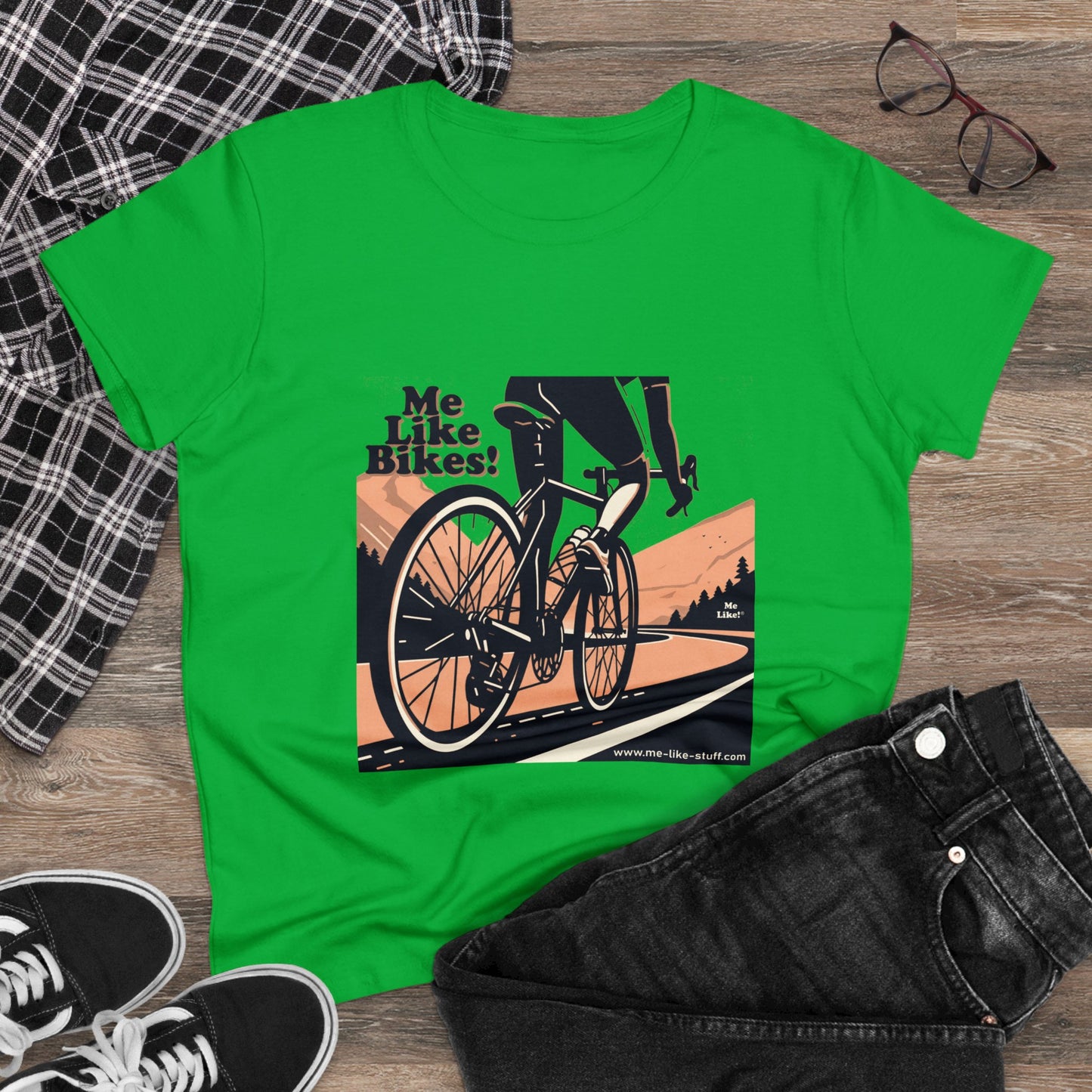 Women's Heavy Cotton Tee - Me Like Bikes! (RB #1)