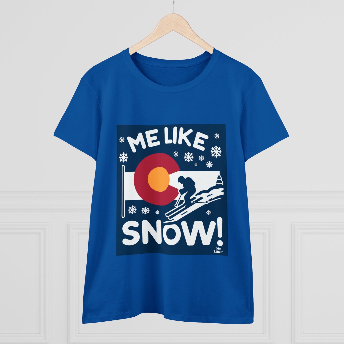 Me Like Snow! - Women's Heavy Cotton Tee - (Ski Colorado #2)