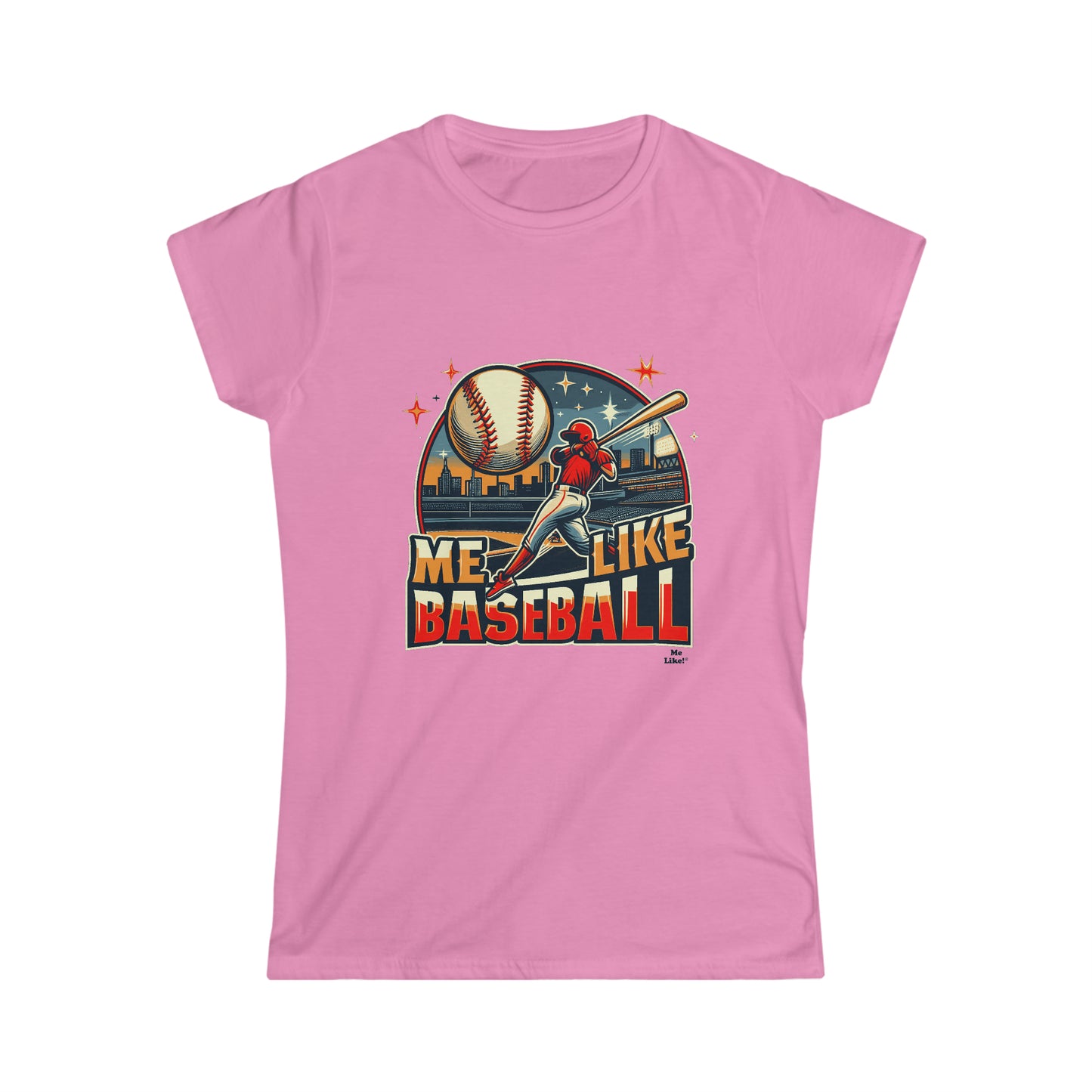 Me Like Baseball! - Women's Softstyle Tee - (Baseball #1)
