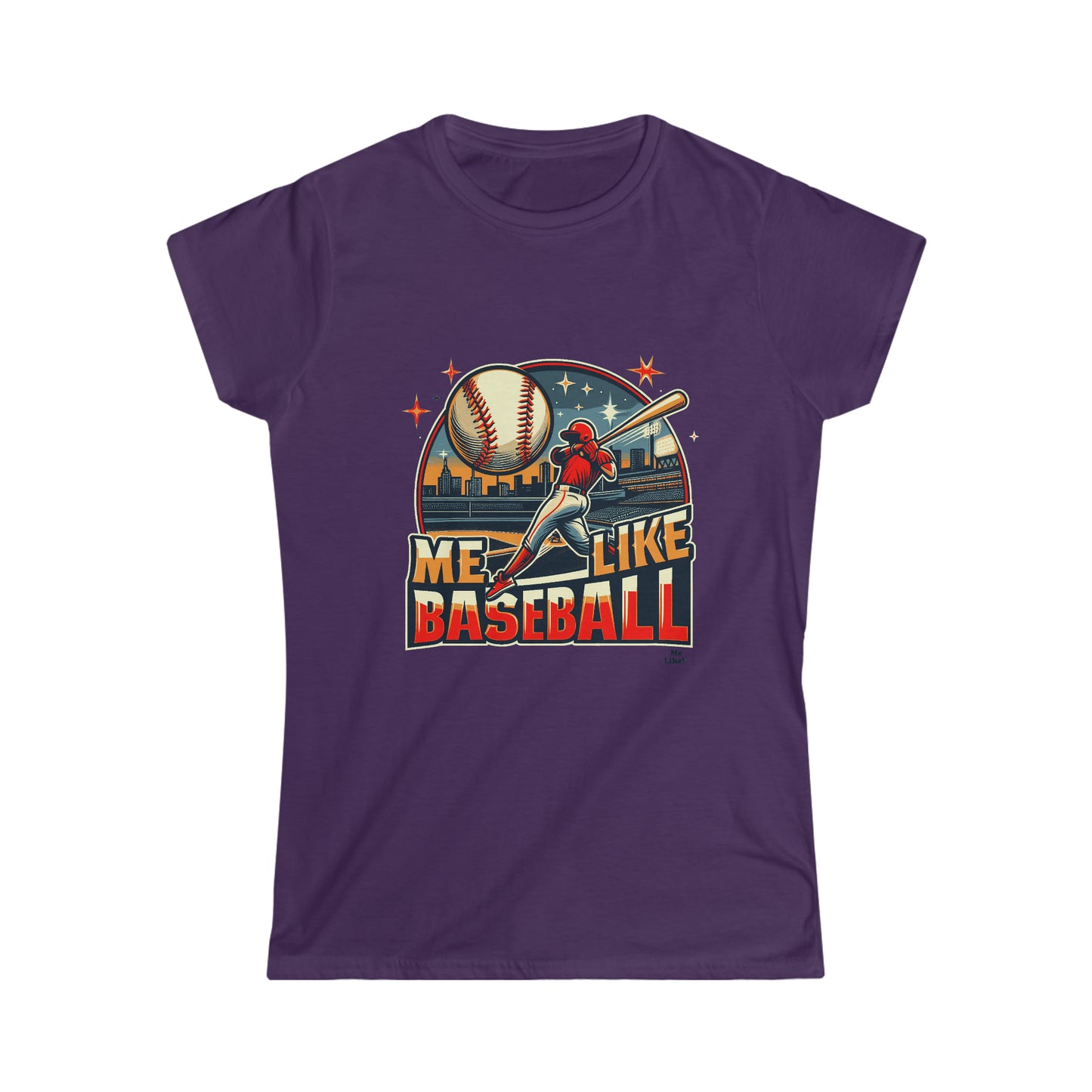 Me Like Baseball! - Women's Softstyle Tee - (Baseball #1)