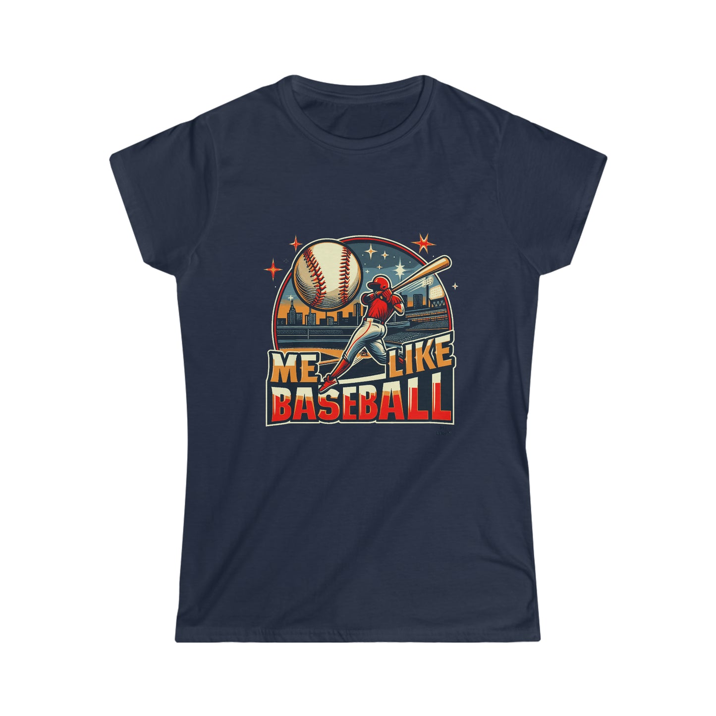 Me Like Baseball! - Women's Softstyle Tee - (Baseball #1)