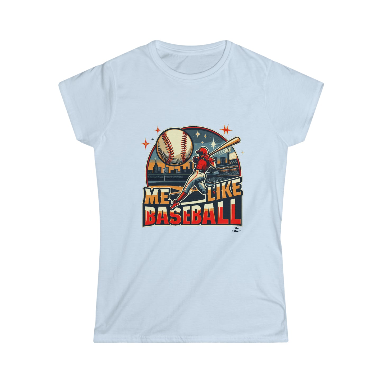 Me Like Baseball! - Women's Softstyle Tee - (Baseball #1)