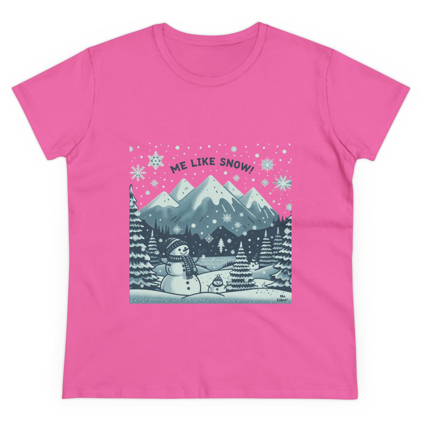 Me Like Snow! - Women's Heavy Cotton Tee - (Snowman #1)