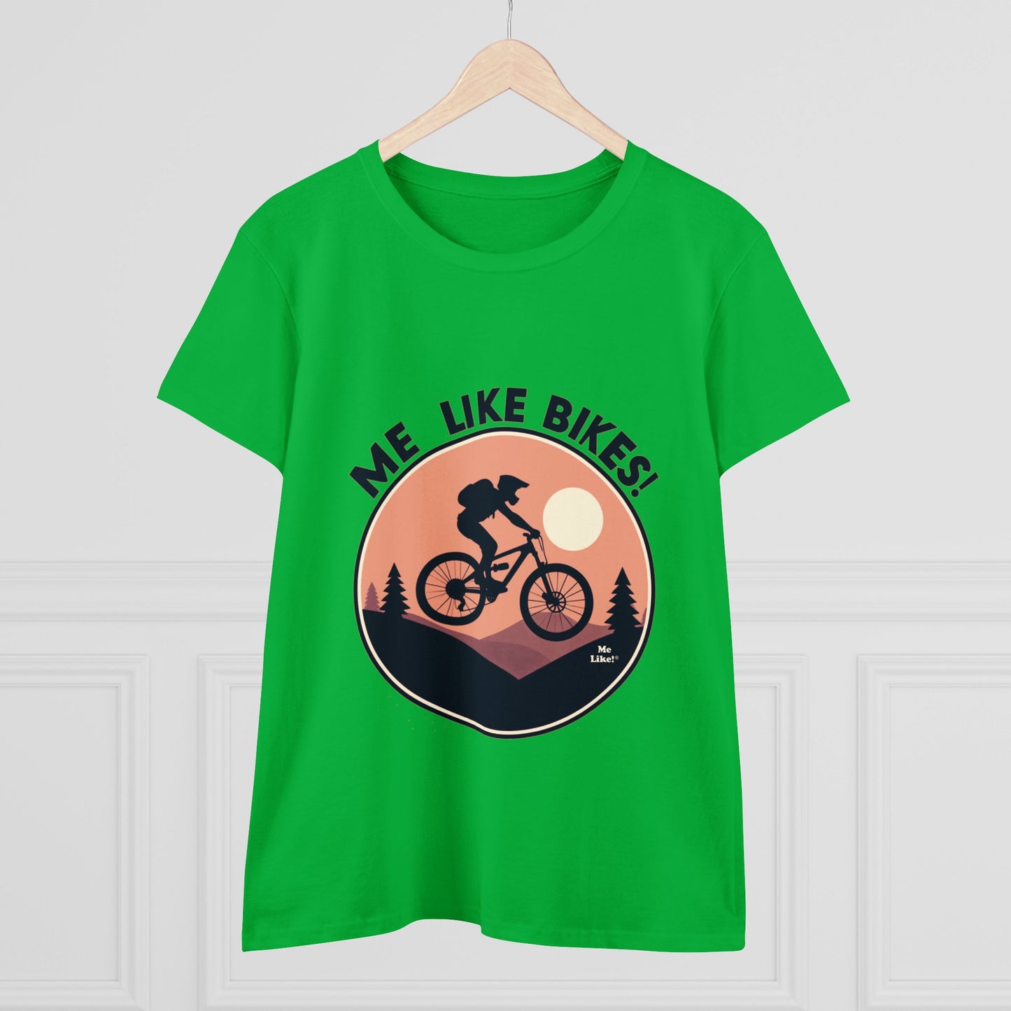 Me Like Bikes! - Women's Heavy Cotton Tee - (Mountain Bike #3)