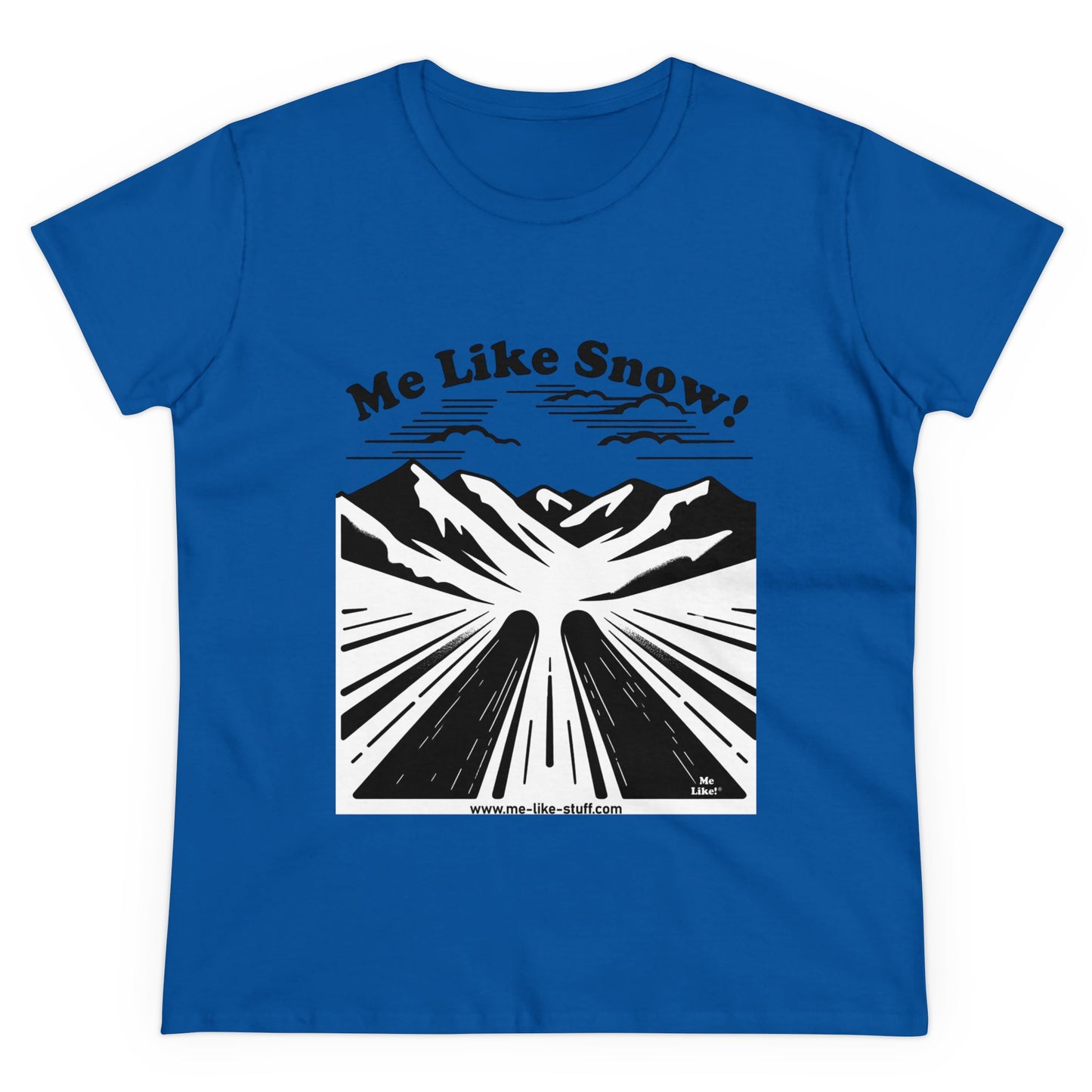 Women's Heavy Cotton Tee - Me Like Snow! (Ski #1)