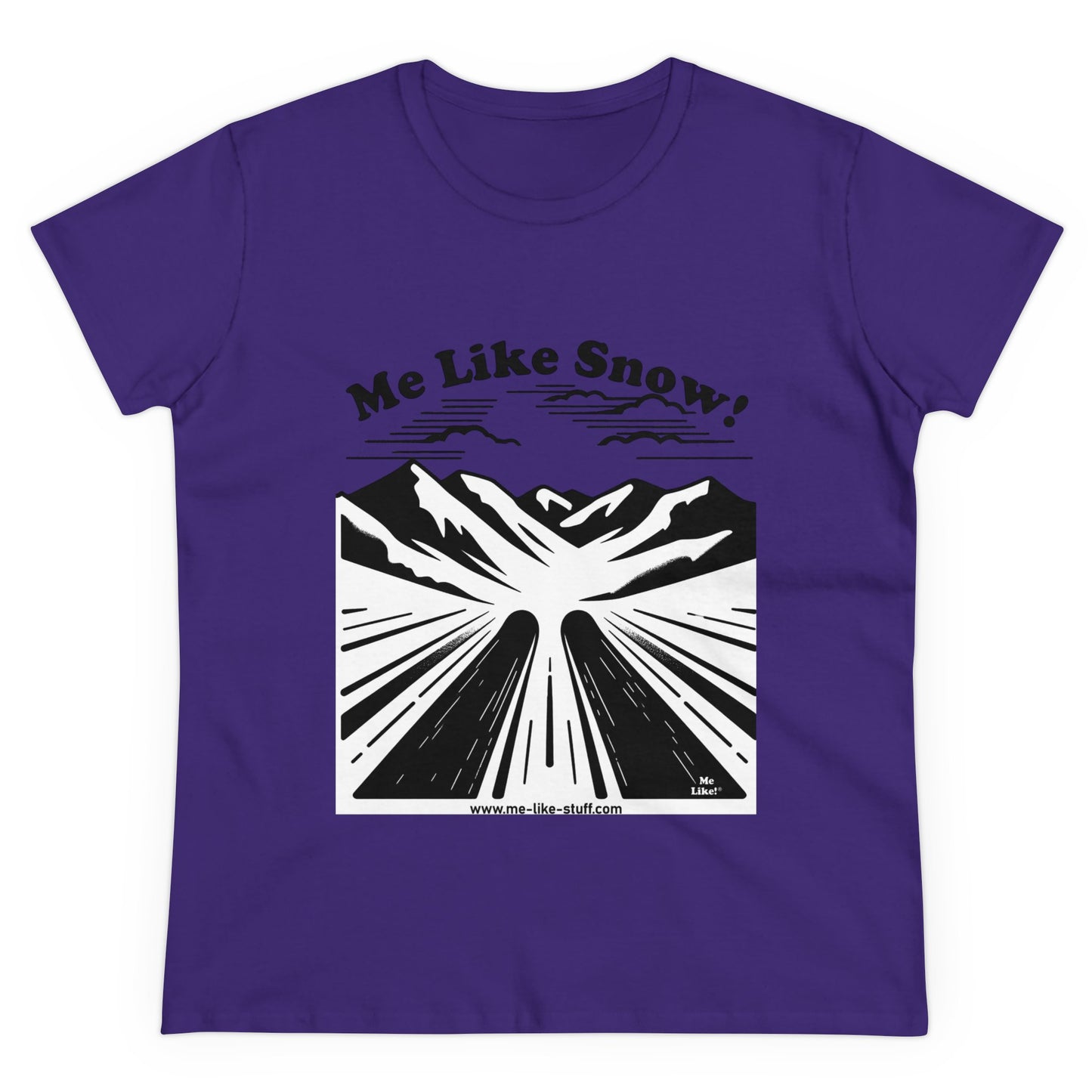 Women's Heavy Cotton Tee - Me Like Snow! (Ski #1)