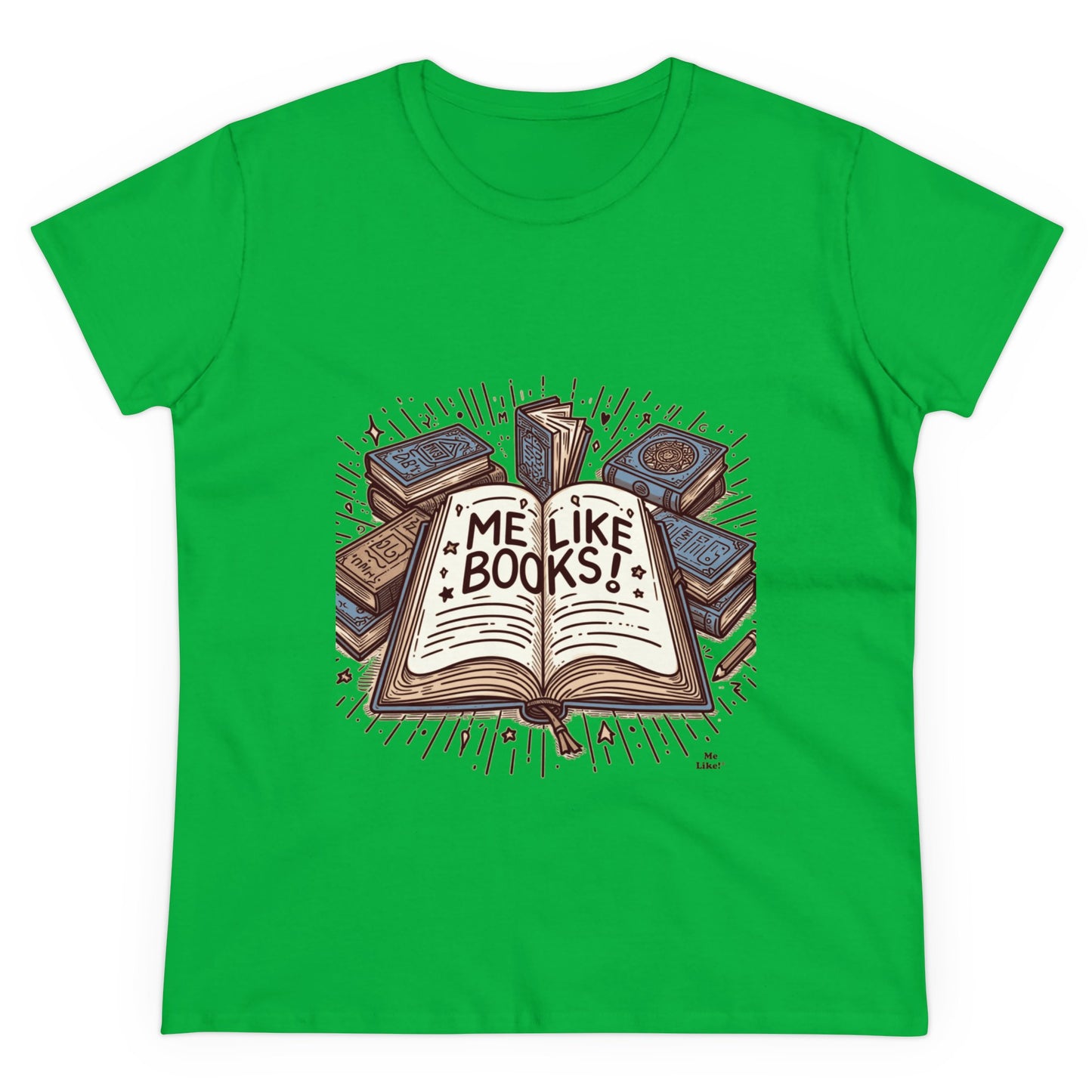 Me Like Books! - Women's Heavy Cotton Tee - (Books #1)