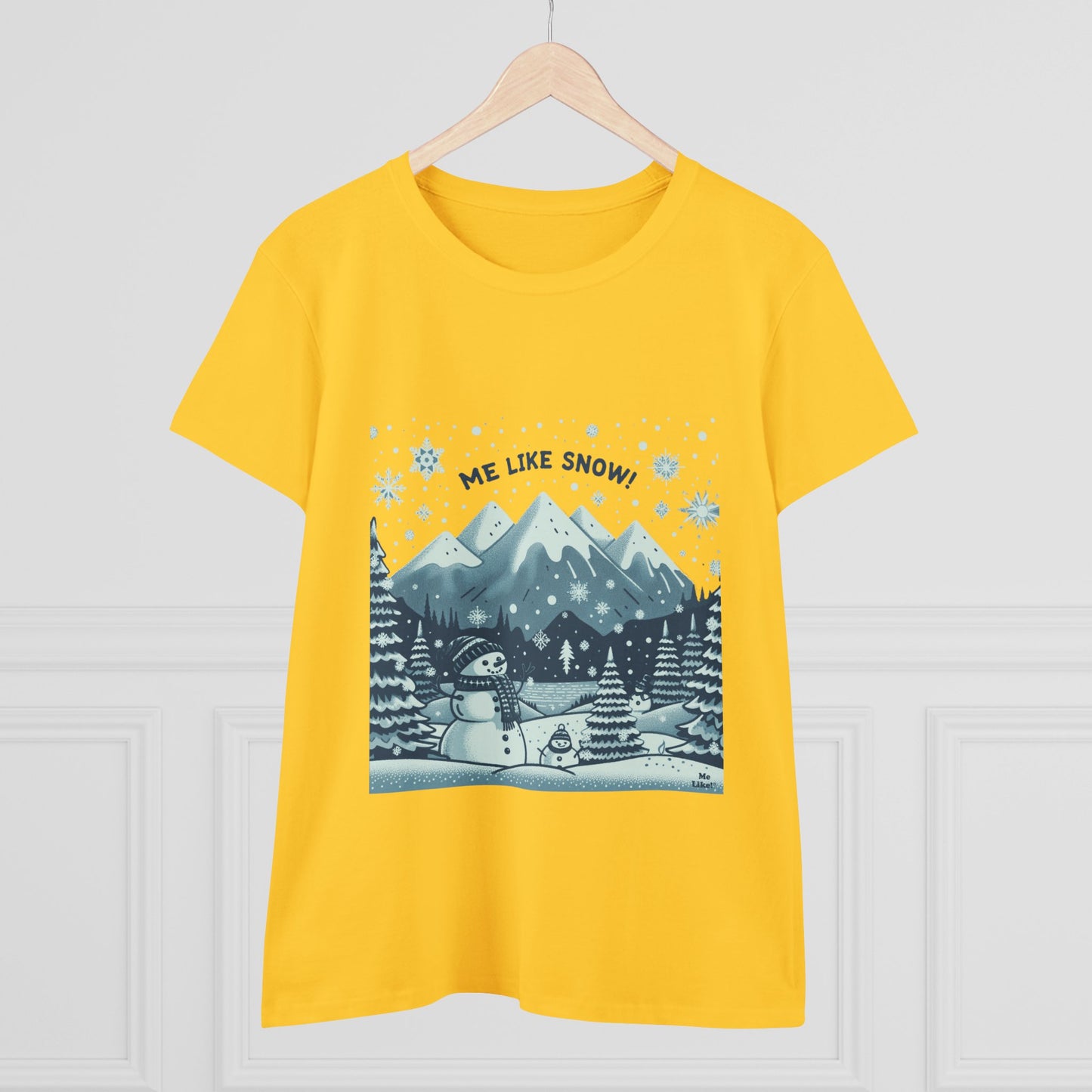 Me Like Snow! - Women's Heavy Cotton Tee - (Snowman #1)