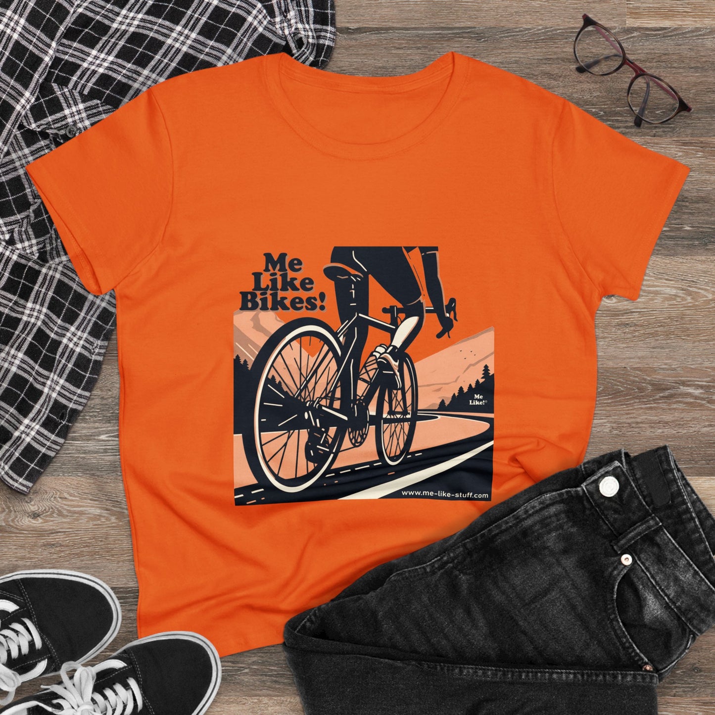 Women's Heavy Cotton Tee - Me Like Bikes! (RB #1)
