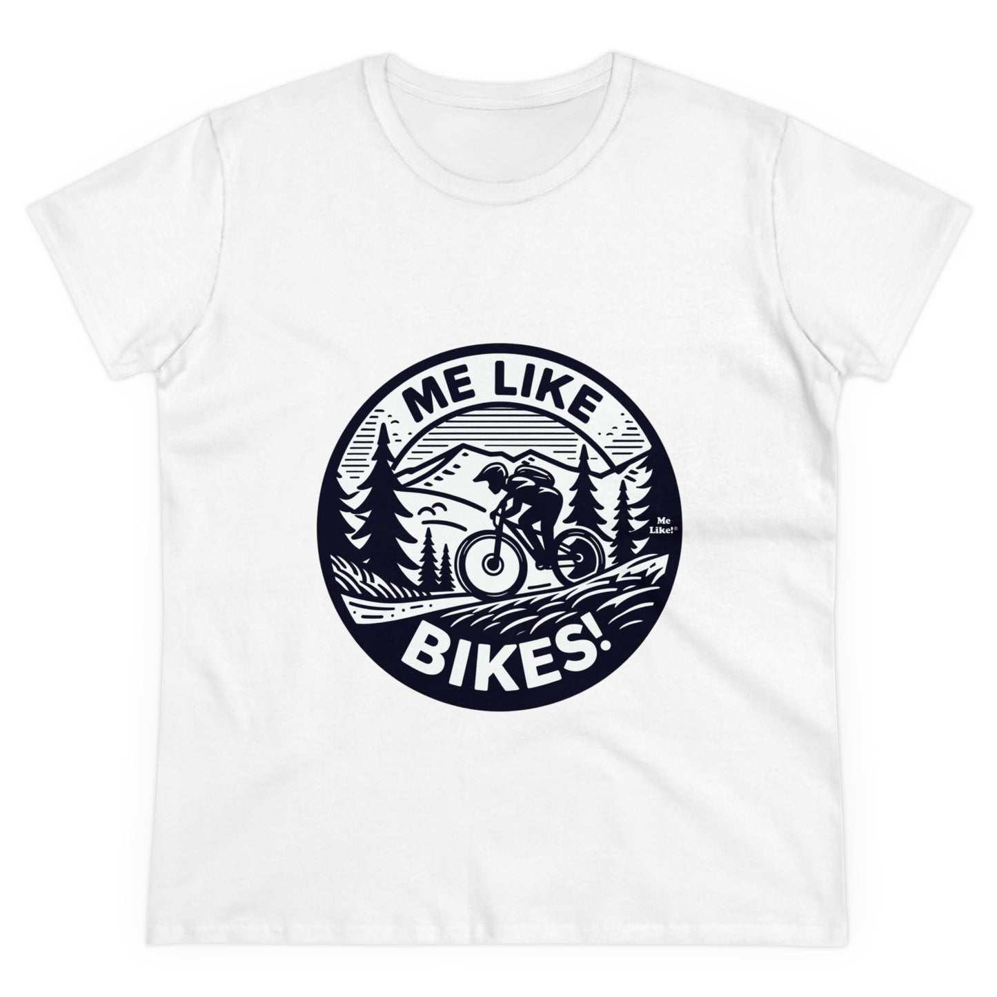 Me Like Bikes! - Women's Heavy Cotton Tee - (Mountain Bike #4)