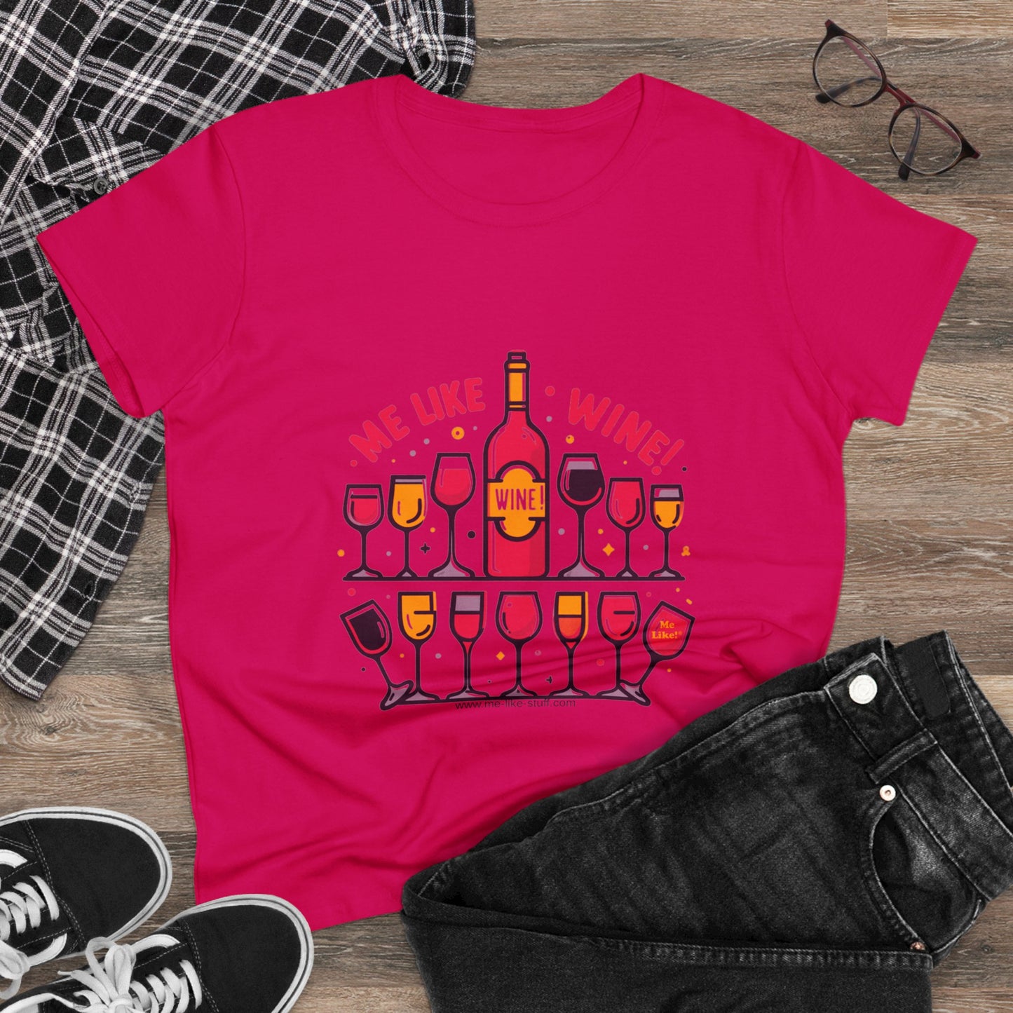 Women's Heavy Cotton Tee - Me Like Wine! (#2)