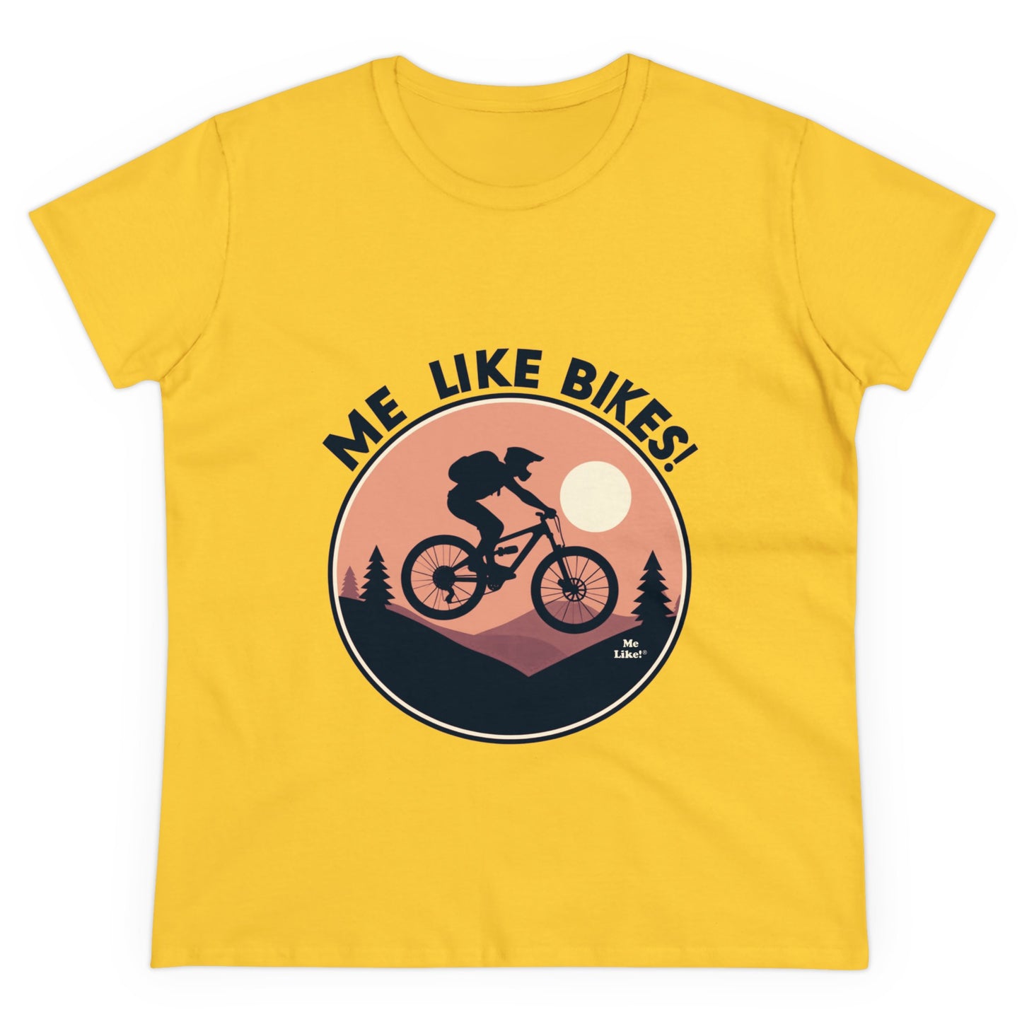 Me Like Bikes! - Women's Heavy Cotton Tee - (Mountain Bike #3)