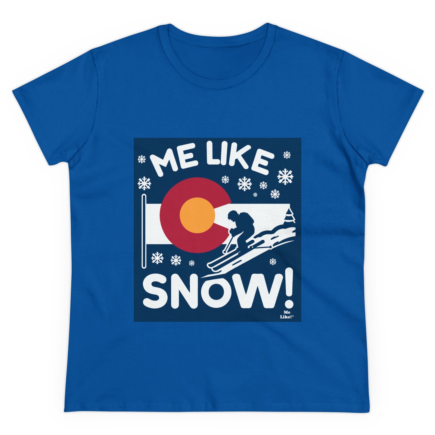 Me Like Snow! - Women's Heavy Cotton Tee - (Ski Colorado #2)