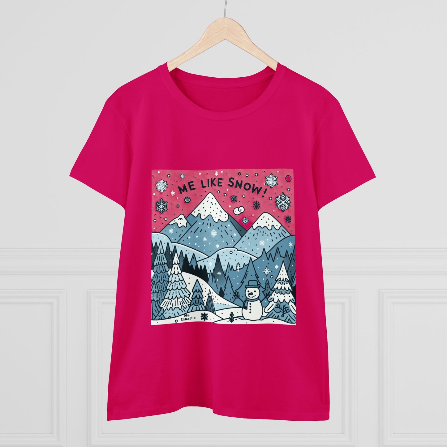 Me Like Snow! - Women's Heavy Cotton Tee - (Snowman #2)