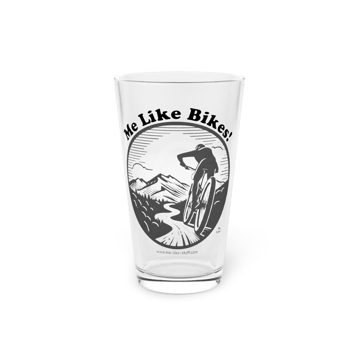 Pint Glass, 16oz - Me Like Bikes! (MB #1)