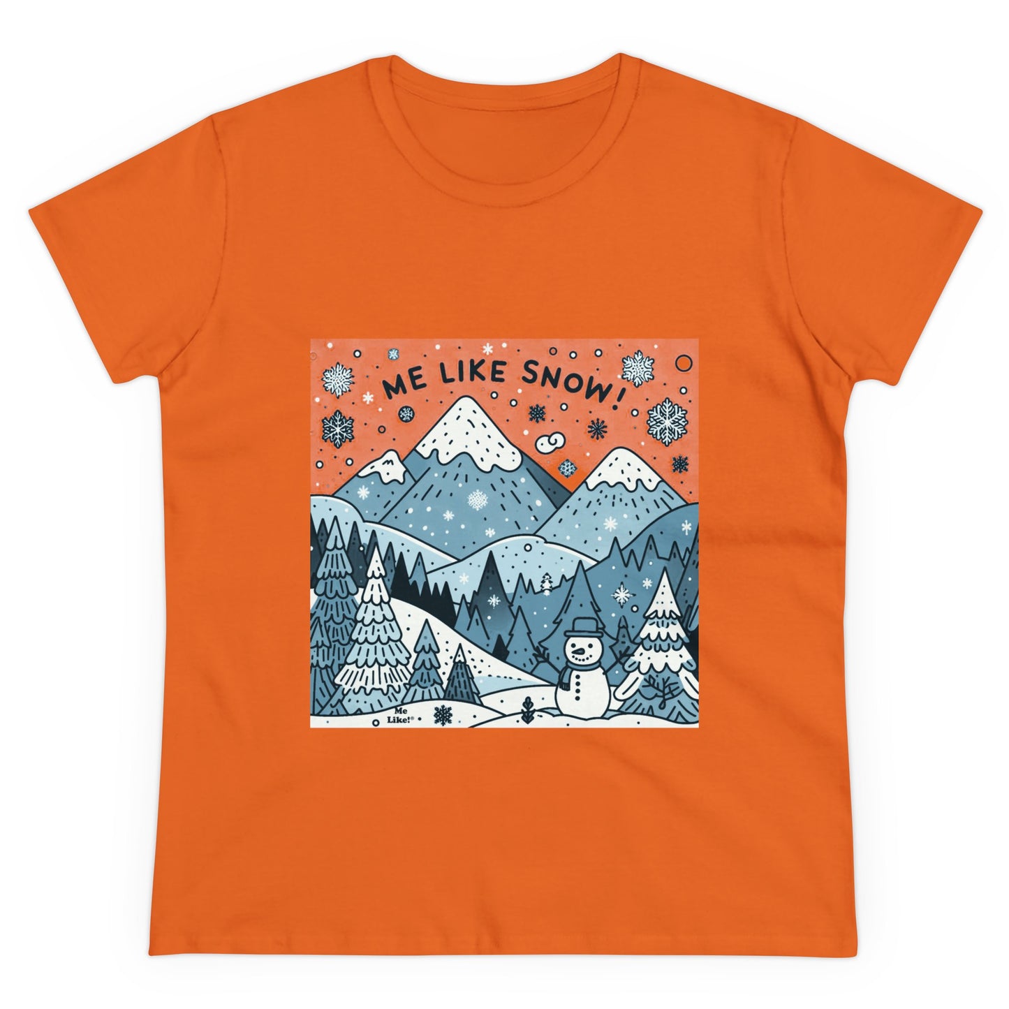 Me Like Snow! - Women's Heavy Cotton Tee - (Snowman #2)