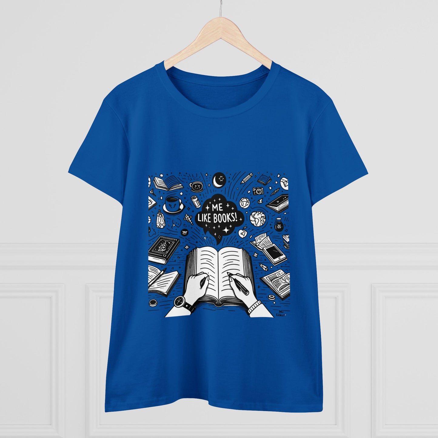 Me Like Books! - Women's Heavy Cotton Tee - (Books #3)