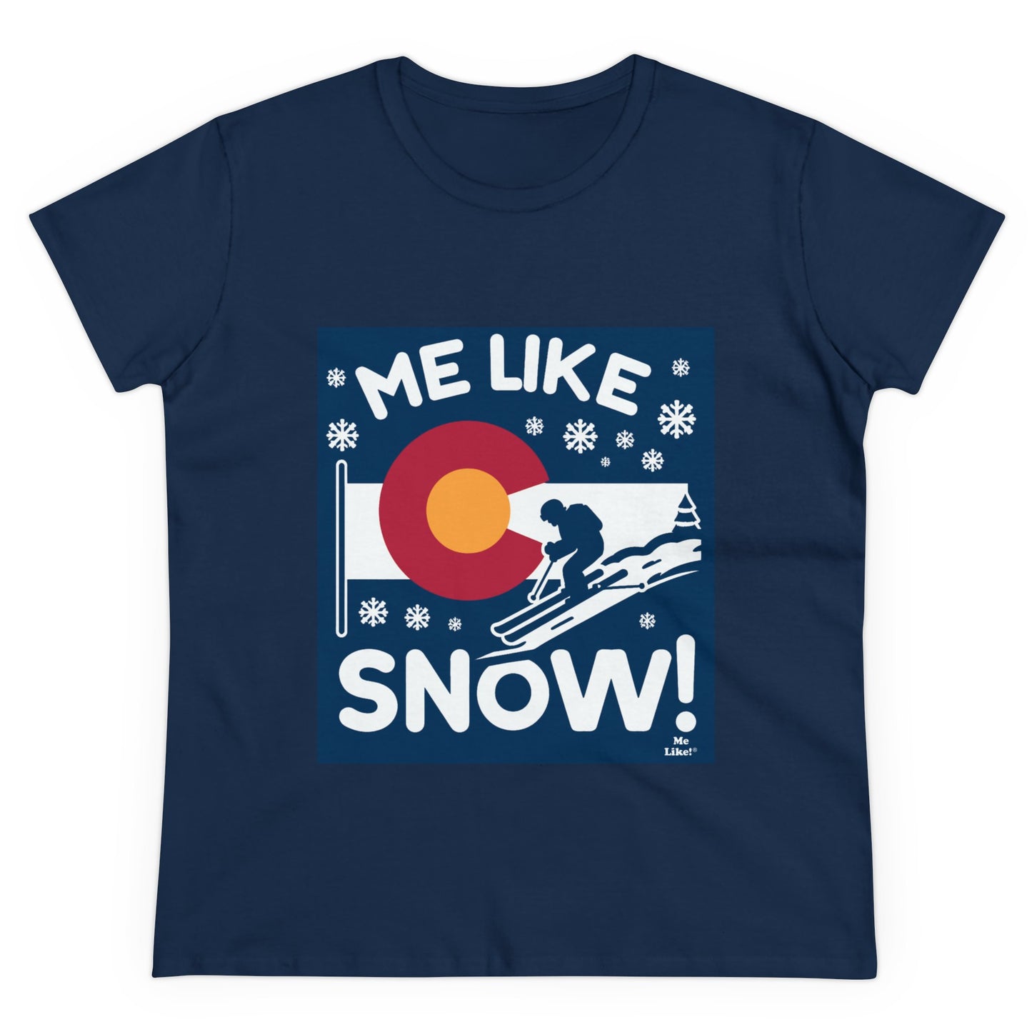 Me Like Snow! - Women's Heavy Cotton Tee - (Ski Colorado #2)