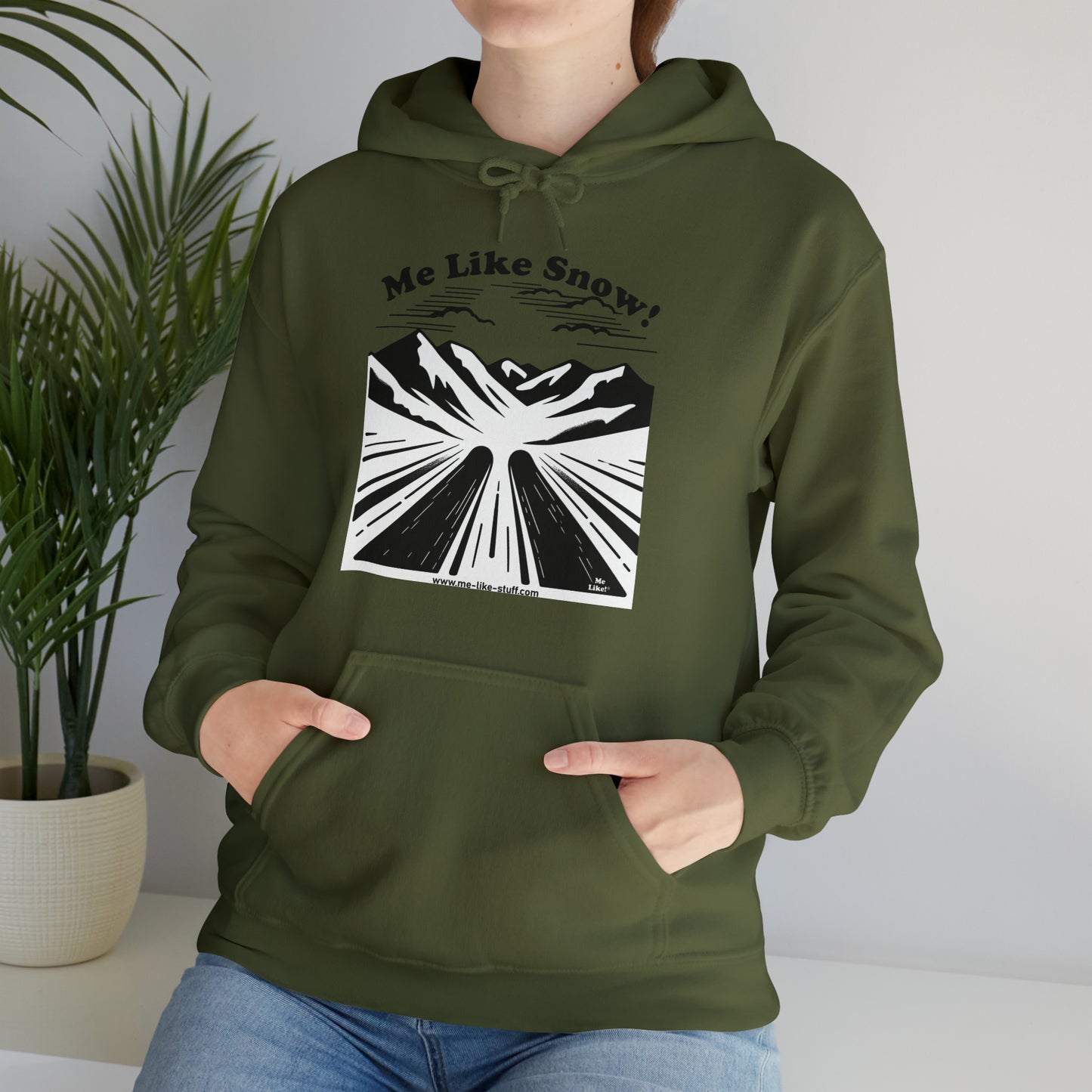 Unisex Heavy Blend™ Hooded Sweatshirt - Me Like Snow! (Ski #1)