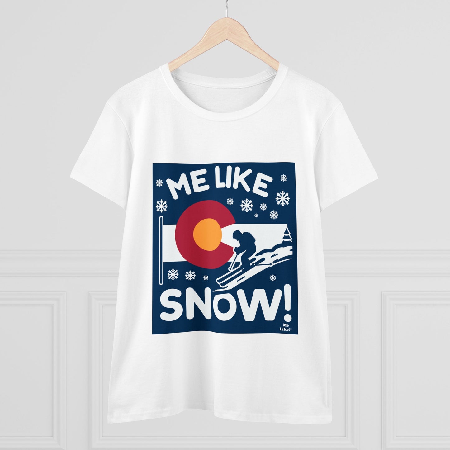 Me Like Snow! - Women's Heavy Cotton Tee - (Ski Colorado #2)