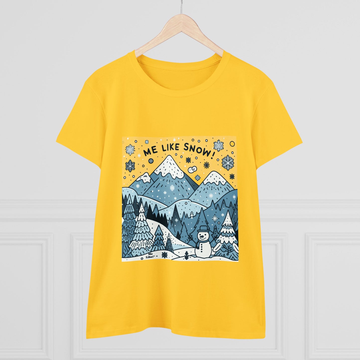 Me Like Snow! - Women's Heavy Cotton Tee - (Snowman #2)