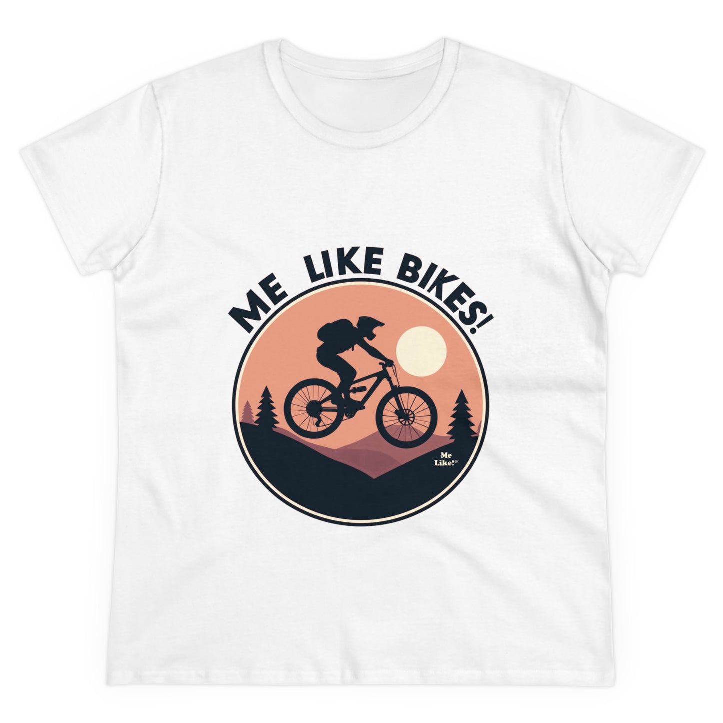 Me Like Bikes! - Women's Heavy Cotton Tee - (Mountain Bike #3)