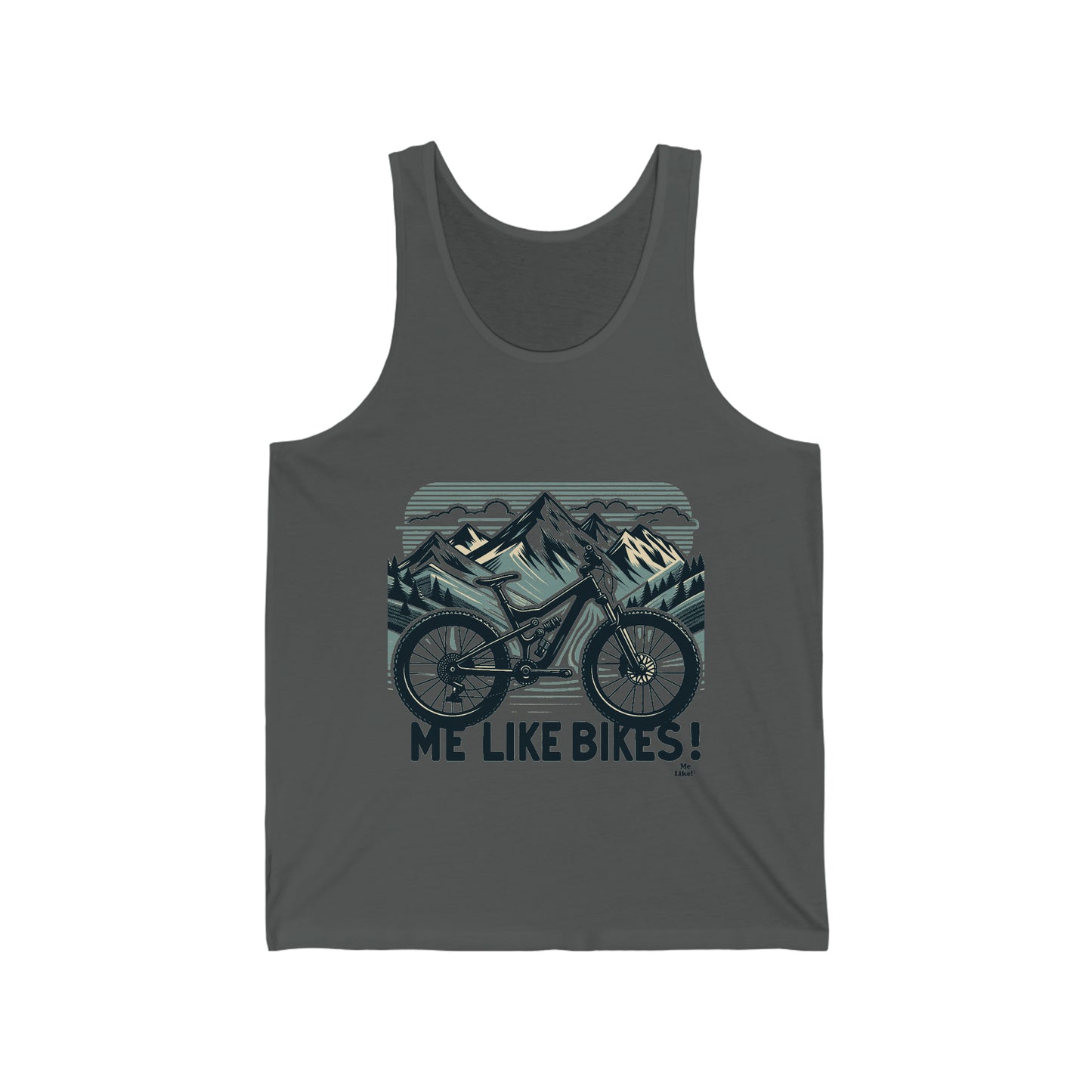 Me Like Bikes! - Unisex Jersey Tank - (Mountain Bike #5)