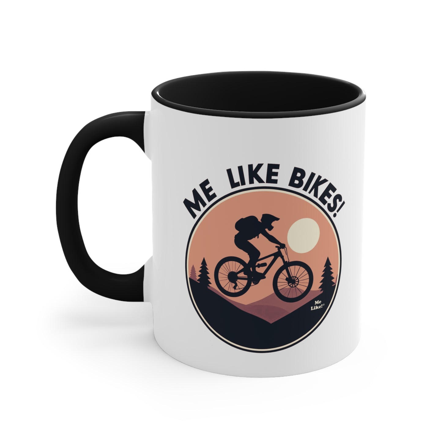 Me Like Bikes! - Accent Coffee Mug, 11oz - (Mountain Bike #3)