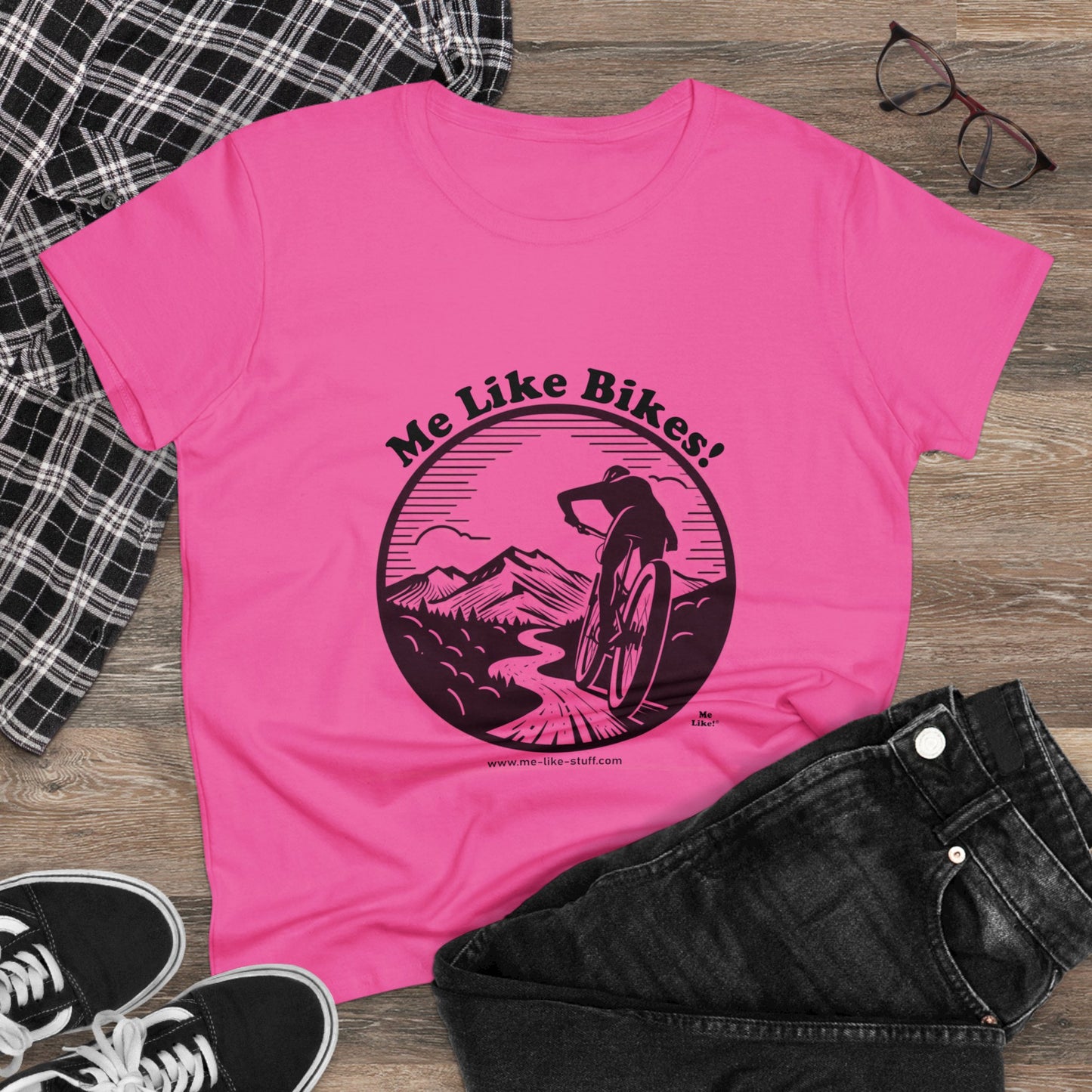 Women's Heavy Cotton Tee - Me Like Bikes! (MB #1)