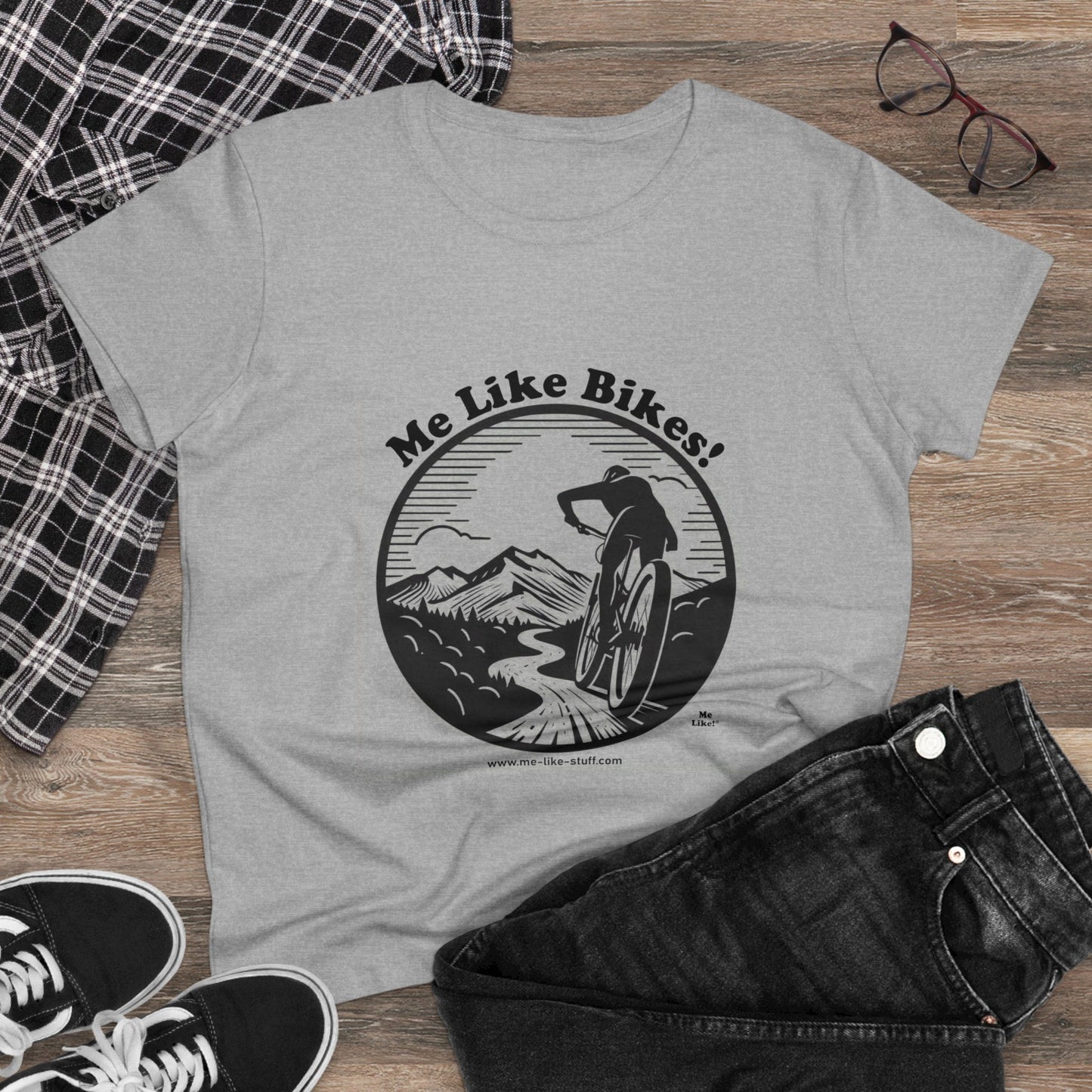 Women's Heavy Cotton Tee - Me Like Bikes! (MB #1)