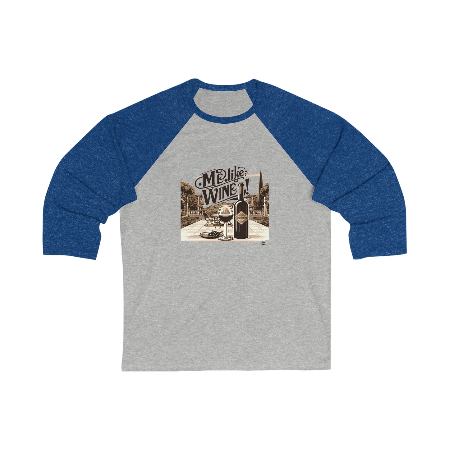 Unisex 3\4 Sleeve Baseball Tee - Me Like Wine! (#4)