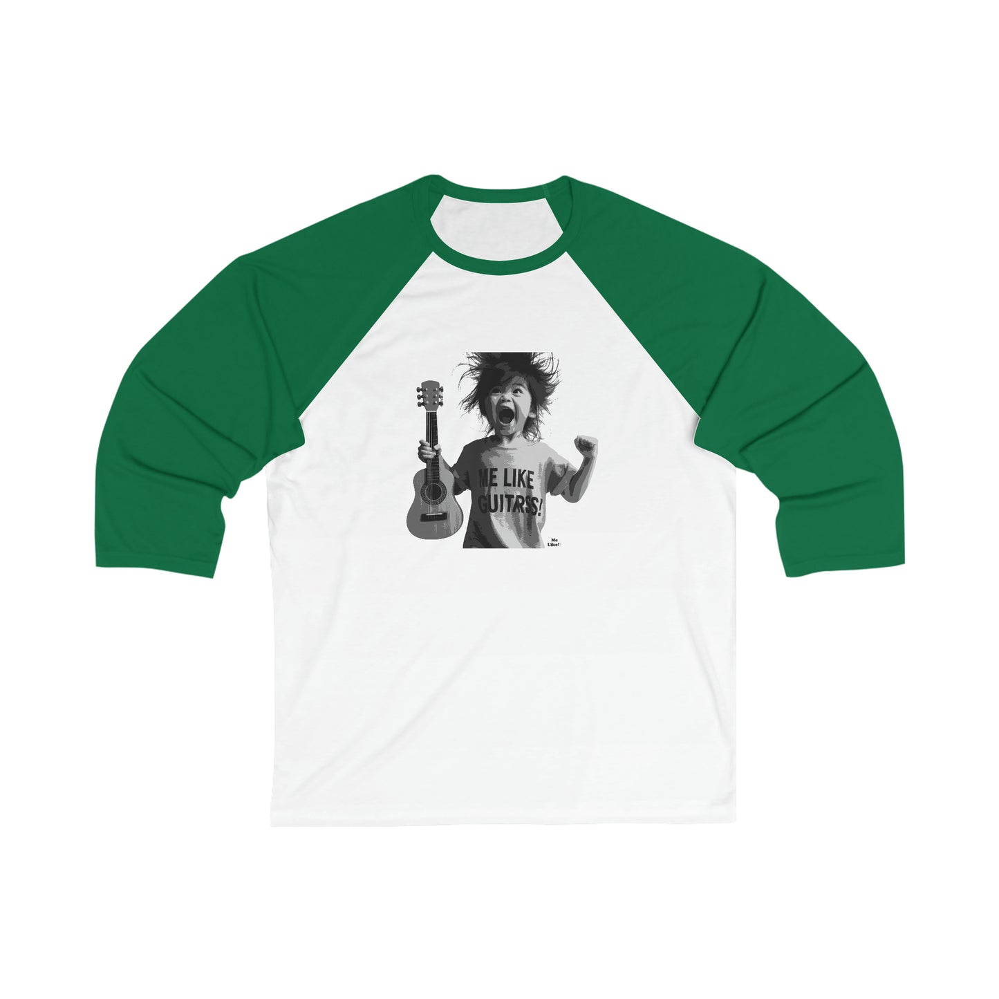 Me Like Guitars! - Unisex 3\4 Sleeve Baseball Tee - Punk #1