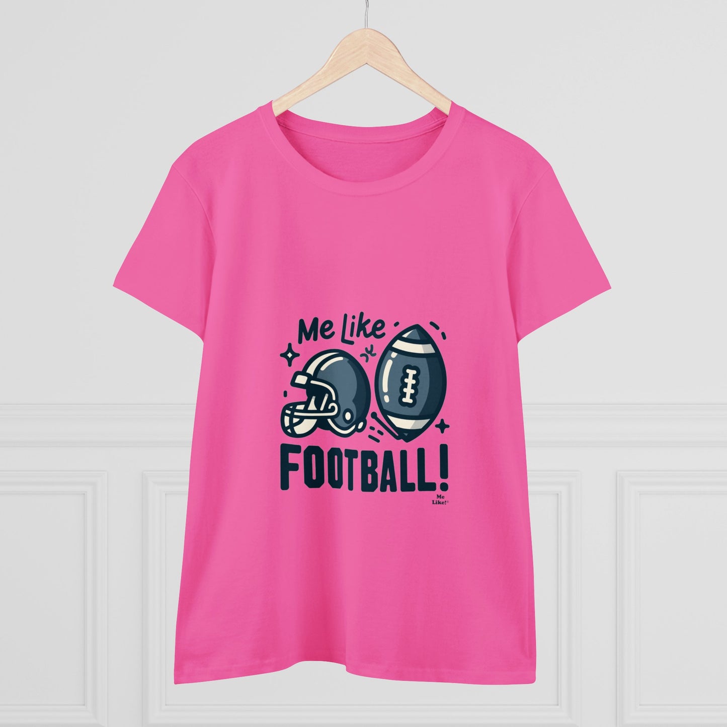 Me Like Football! - Women's Heavy Cotton Tee - (Football #3)