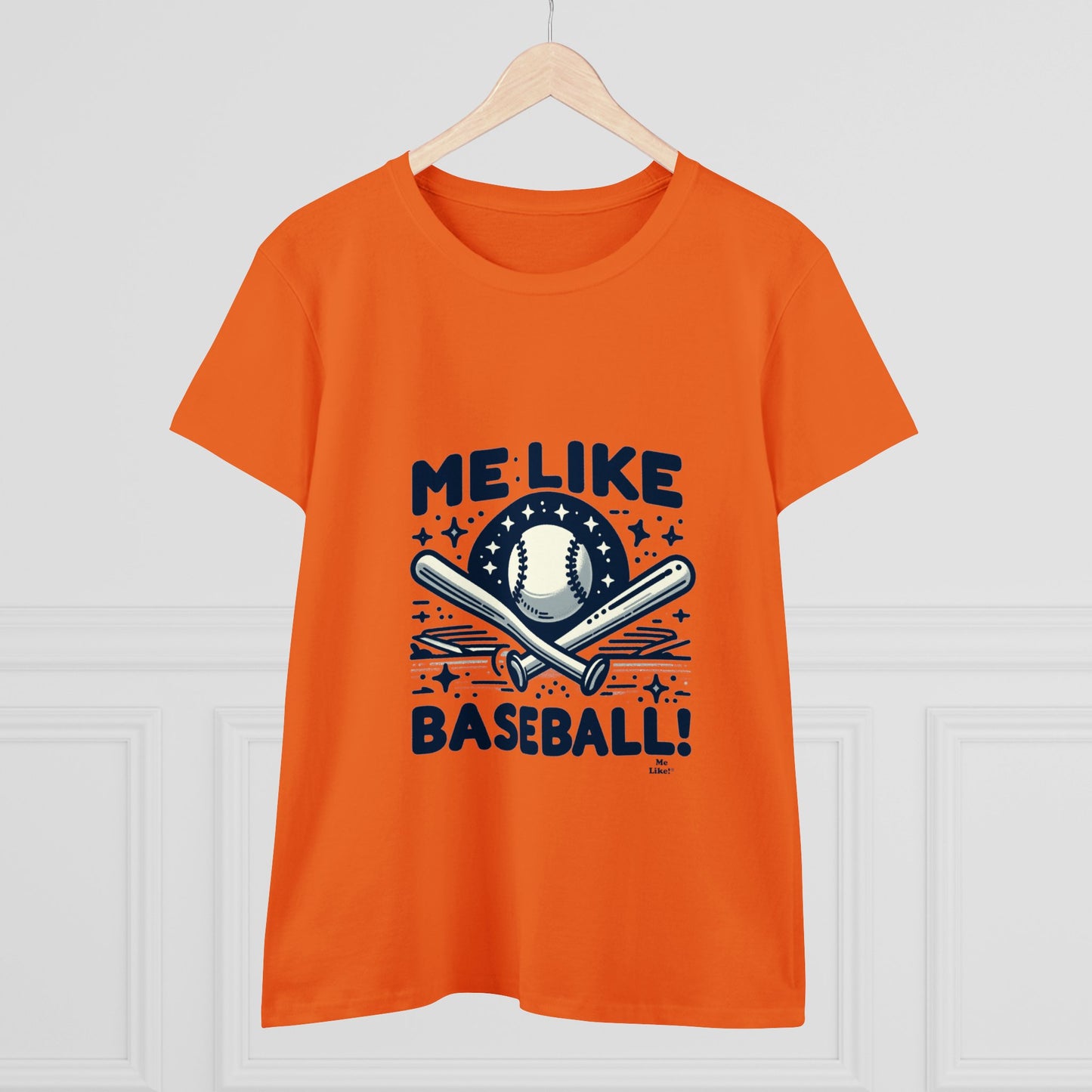 Me Like Baseball! - Women's Heavy Cotton Tee - (Baseball #2)