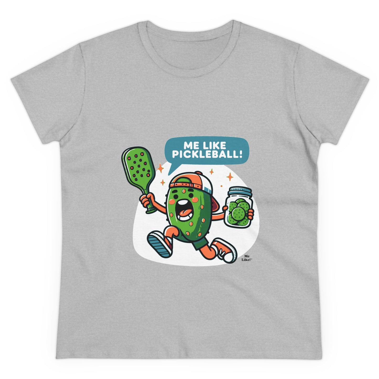 Me Like Pickleball! - Women's Heavy Cotton Tee - (Pickleball #2)