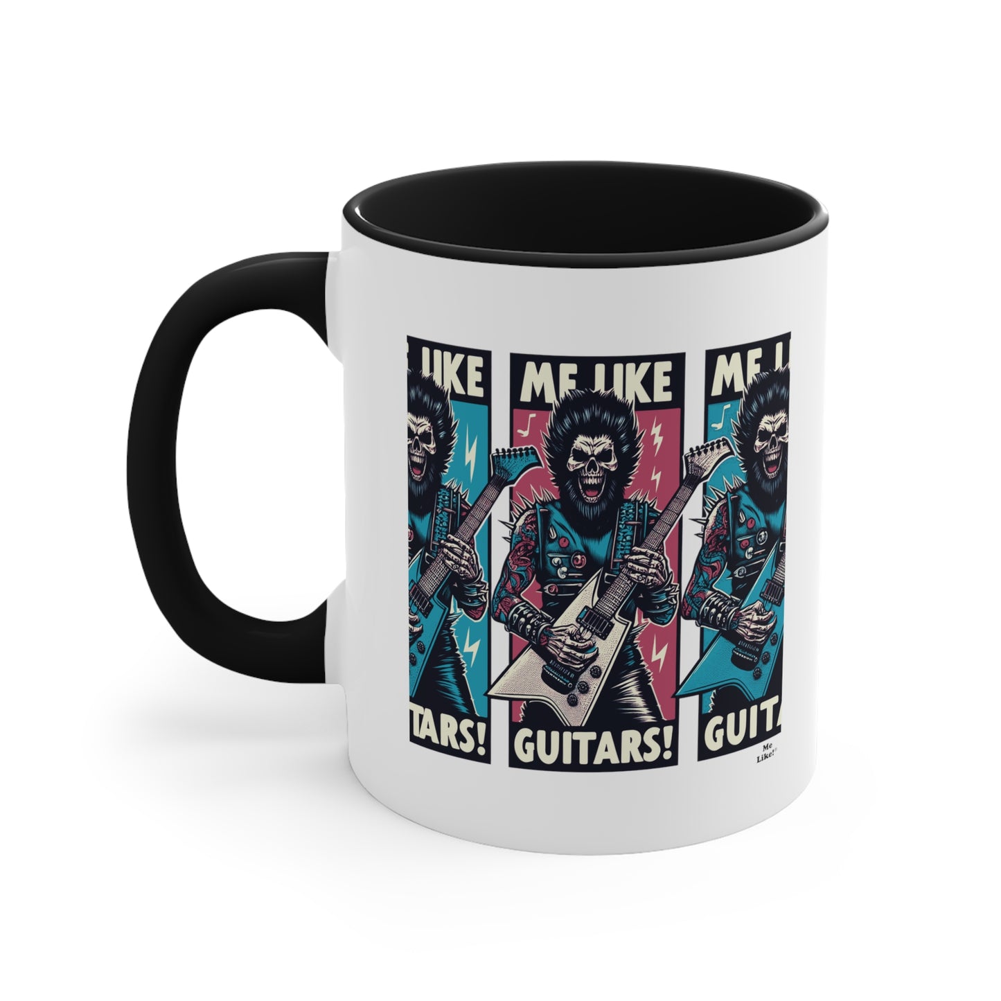 Me Like Guitars! - Accent Coffee Mug, 11oz - Heavy Metal #3