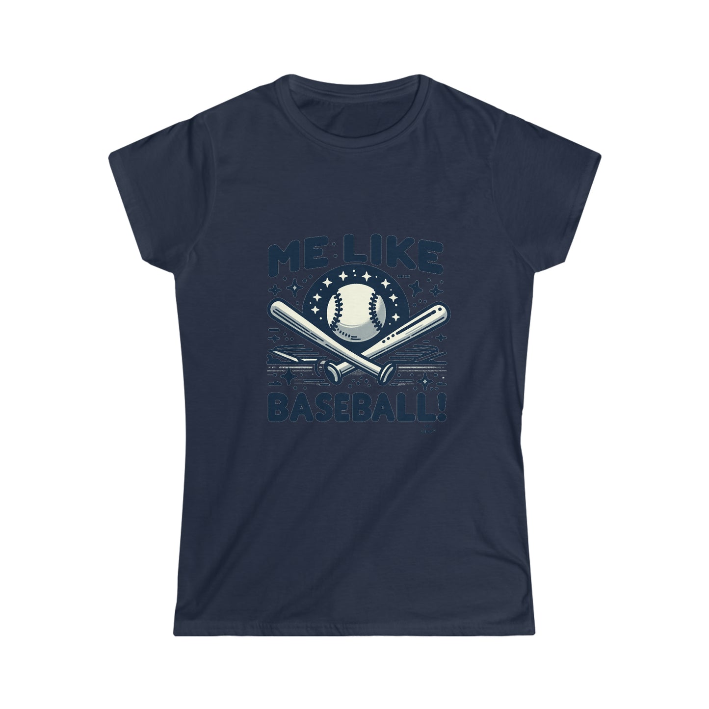 Me Like Baseball! - Women's Softstyle Tee -  (Baseball #2)