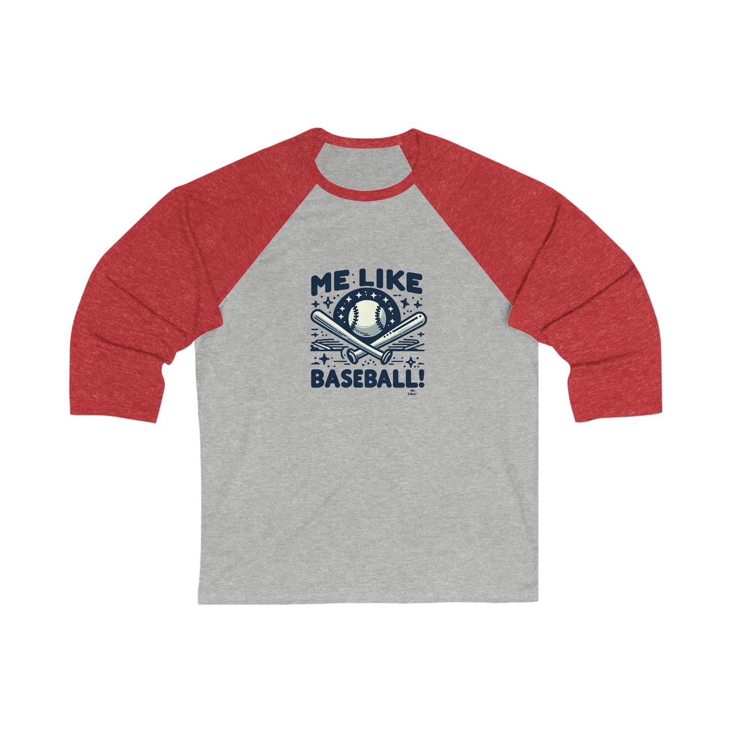 Me Like Baseball! - Unisex 3\4 Sleeve Baseball Tee - (Baseball #2)