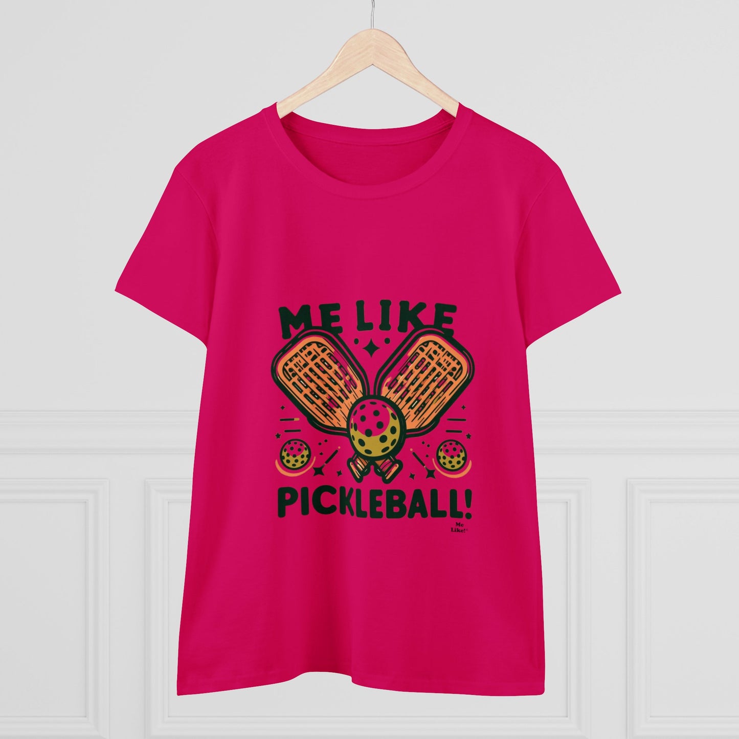 Me Like Pickleball! - Women's Heavy Cotton Tee - (Pickleball #1)