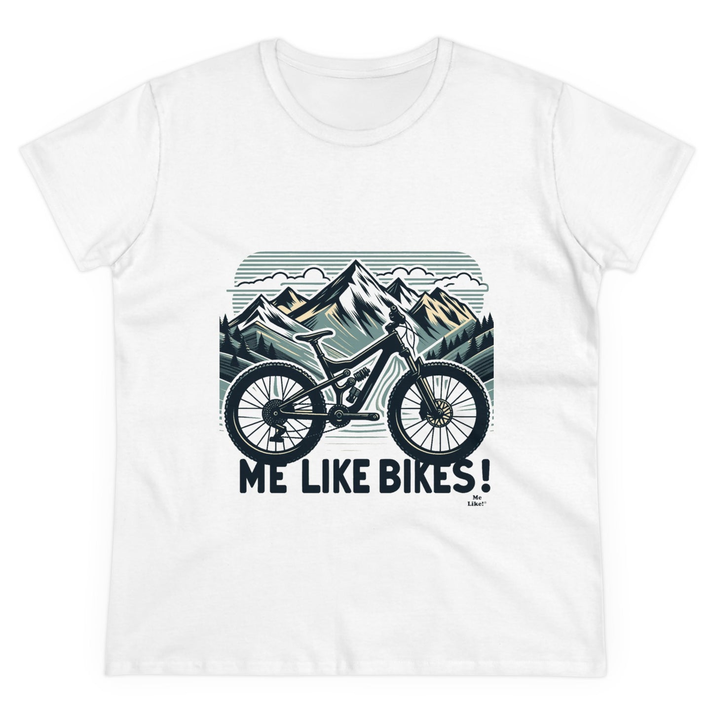 Me Like Bikes! - Women's Heavy Cotton Tee - (Mountain Bike #5)