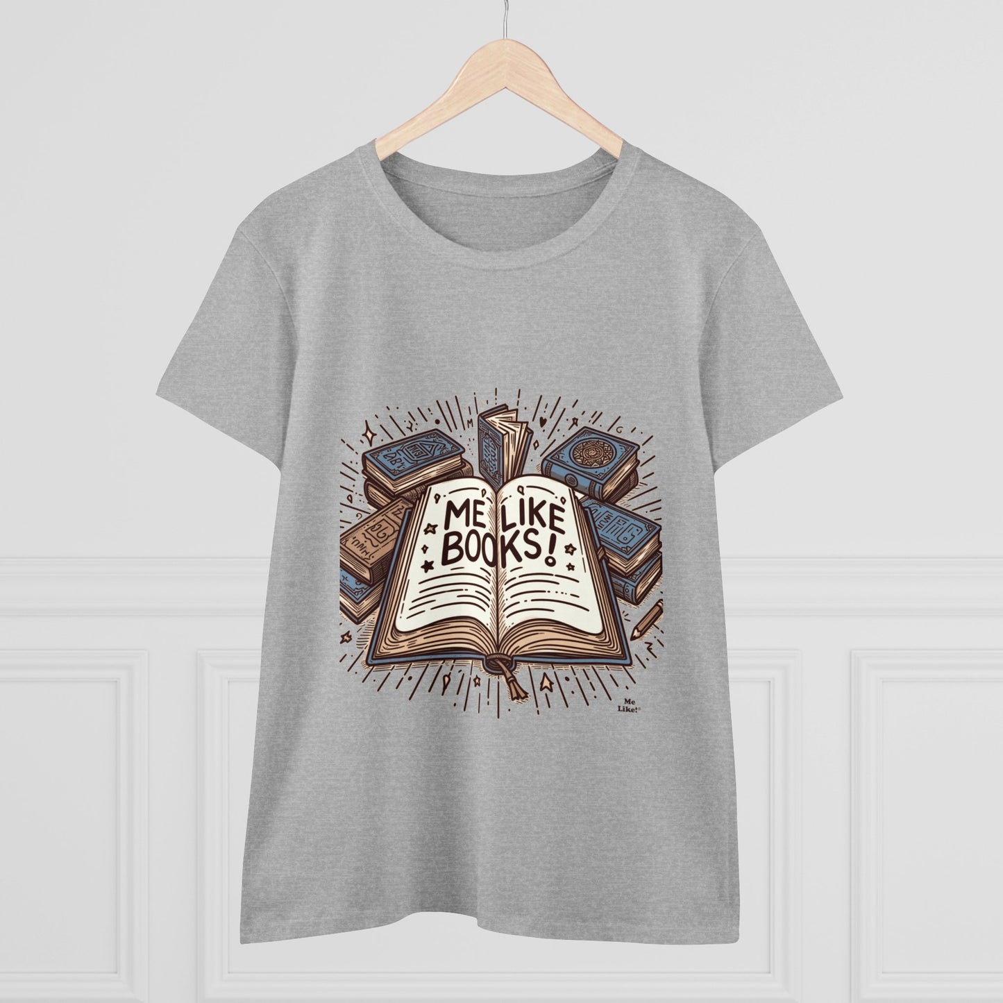 Me Like Books! - Women's Heavy Cotton Tee - (Books #1)